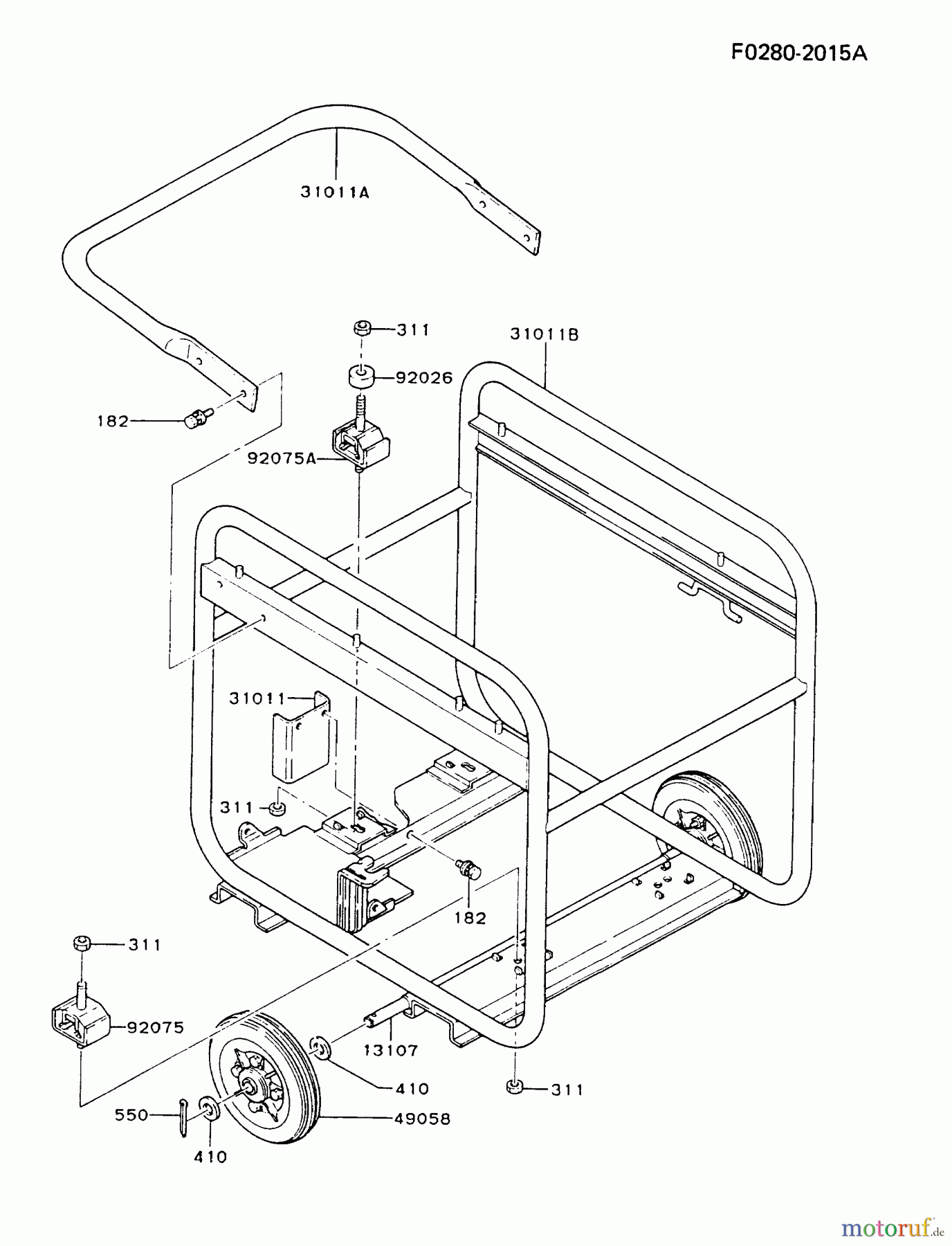  Kawasaki Geräte Stromerzeuger GZF00A-FS00 (KG5000) - Kawasaki Generator FRAME