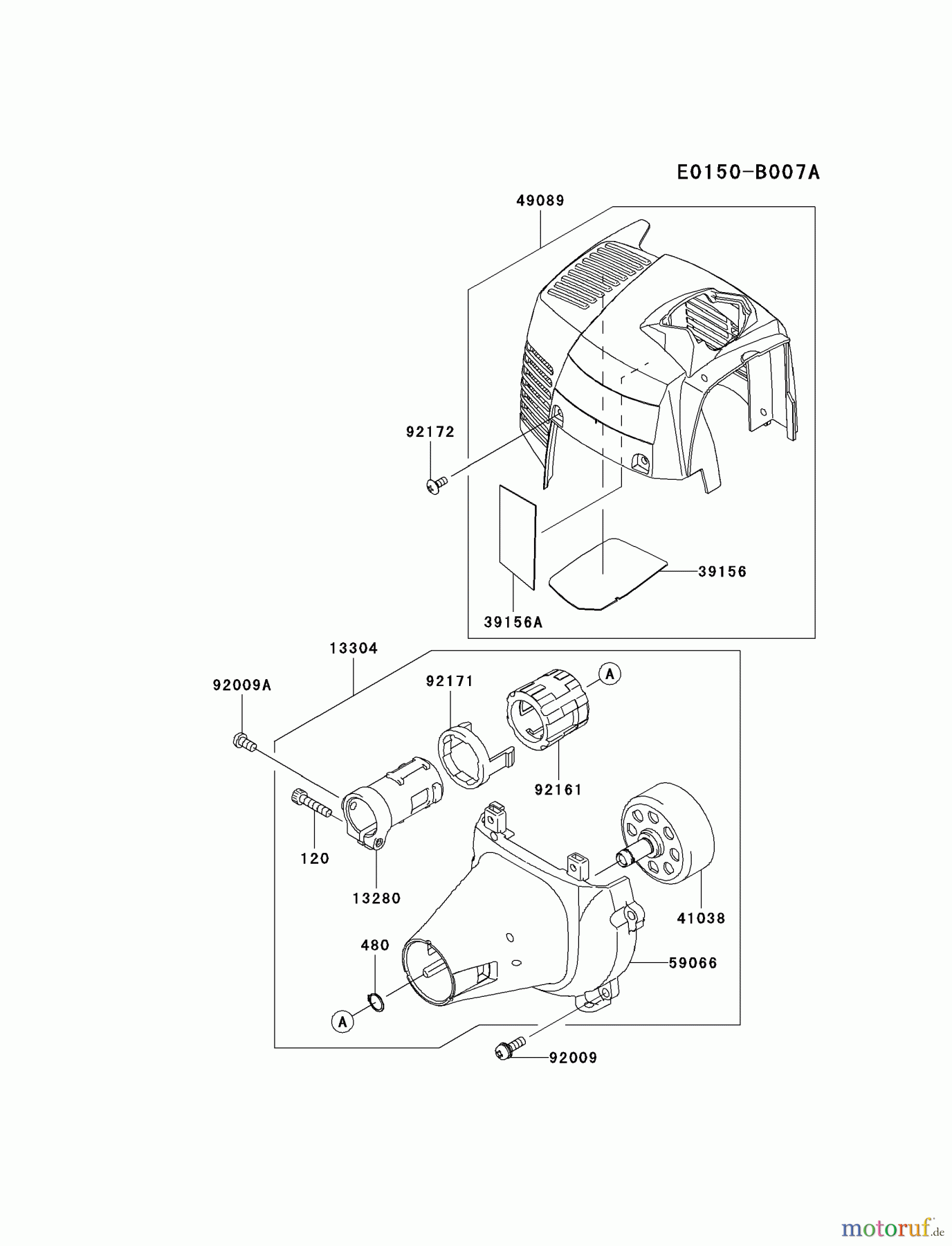  Kawasaki Geräte Trimmer, Faden / Bürste HA027X-CS00 (KGT27C) - Kawasaki Grass Trimmer COOLING-EQUIPMENT