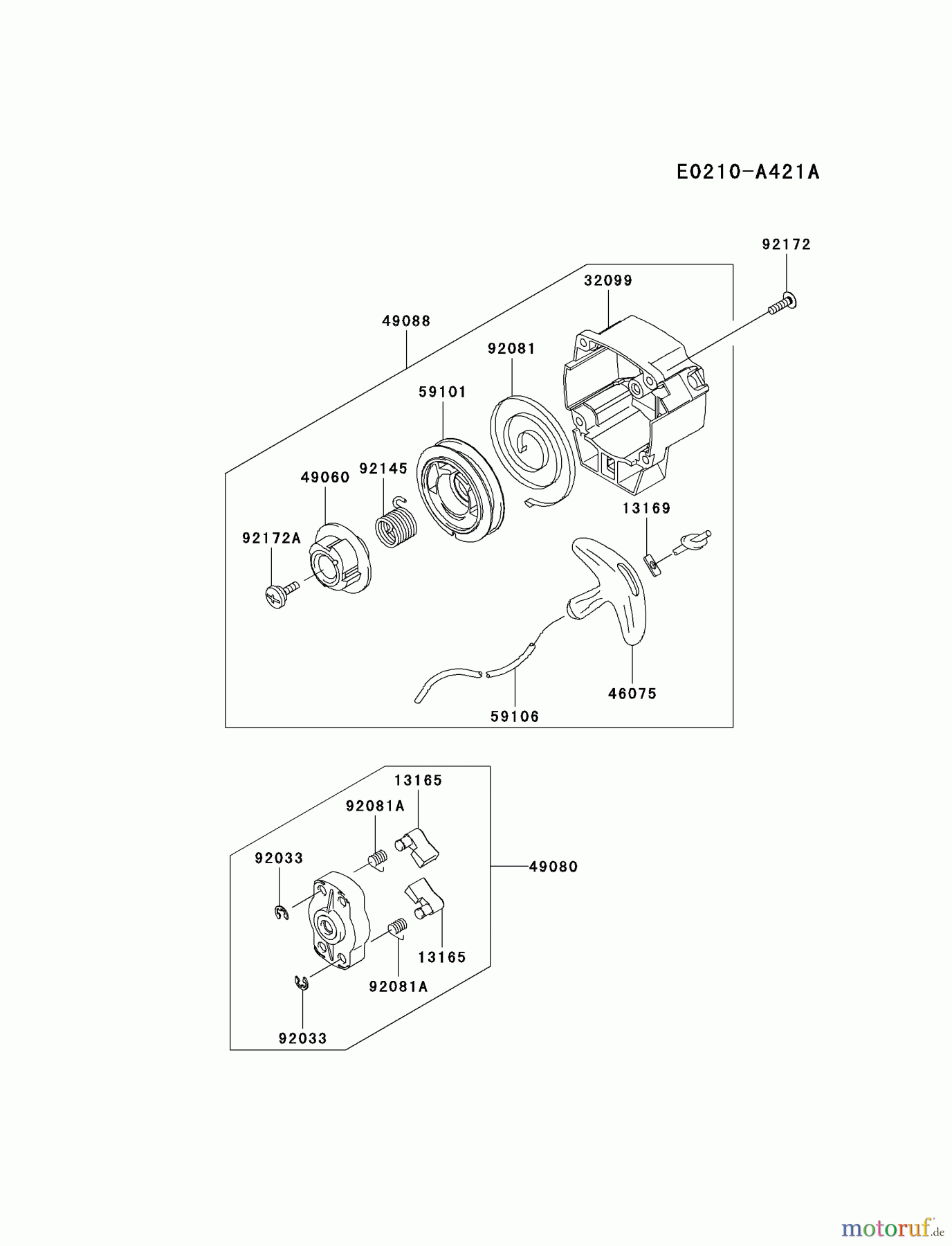  Kawasaki Geräte Trimmer, Faden / Bürste KTF27AC-A1 (KTF27AC) - Kawasaki Grass Trimmer STARTER