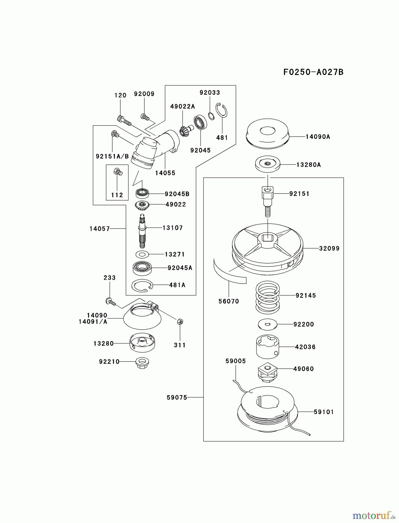  Kawasaki Geräte Trimmer, Faden / Bürste HA023F-AS01 (KBL23A) - Kawasaki Brush Cutter CASE/CUTTER