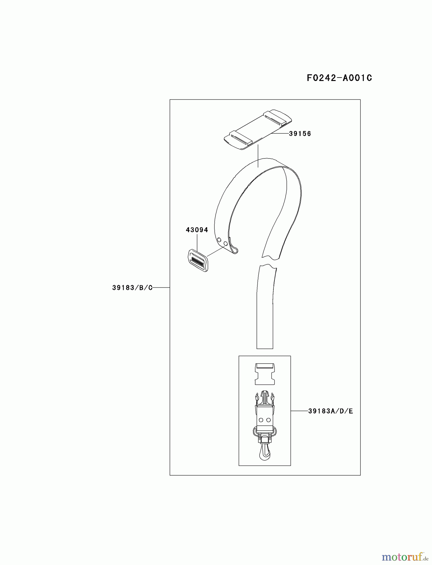  Kawasaki Geräte Trimmer, Faden / Bürste HA026F-BS01 (KBL26A) - Kawasaki Brush Cutter HANGER