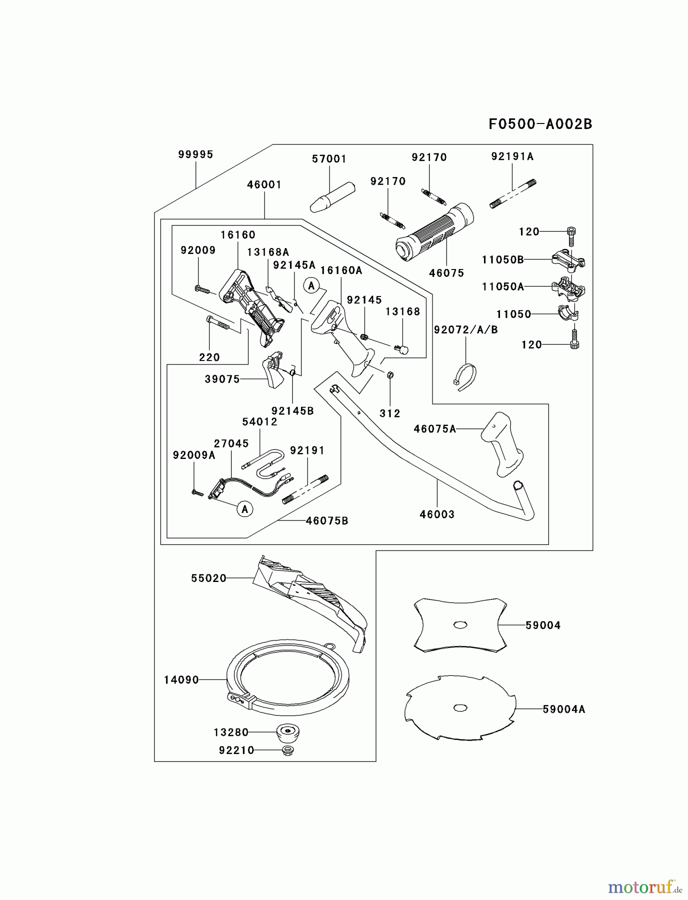  Kawasaki Geräte Trimmer, Faden / Bürste HA026F-AS01 (KBL26A) - Kawasaki Brush Cutter OPTIONAL PARTS #1