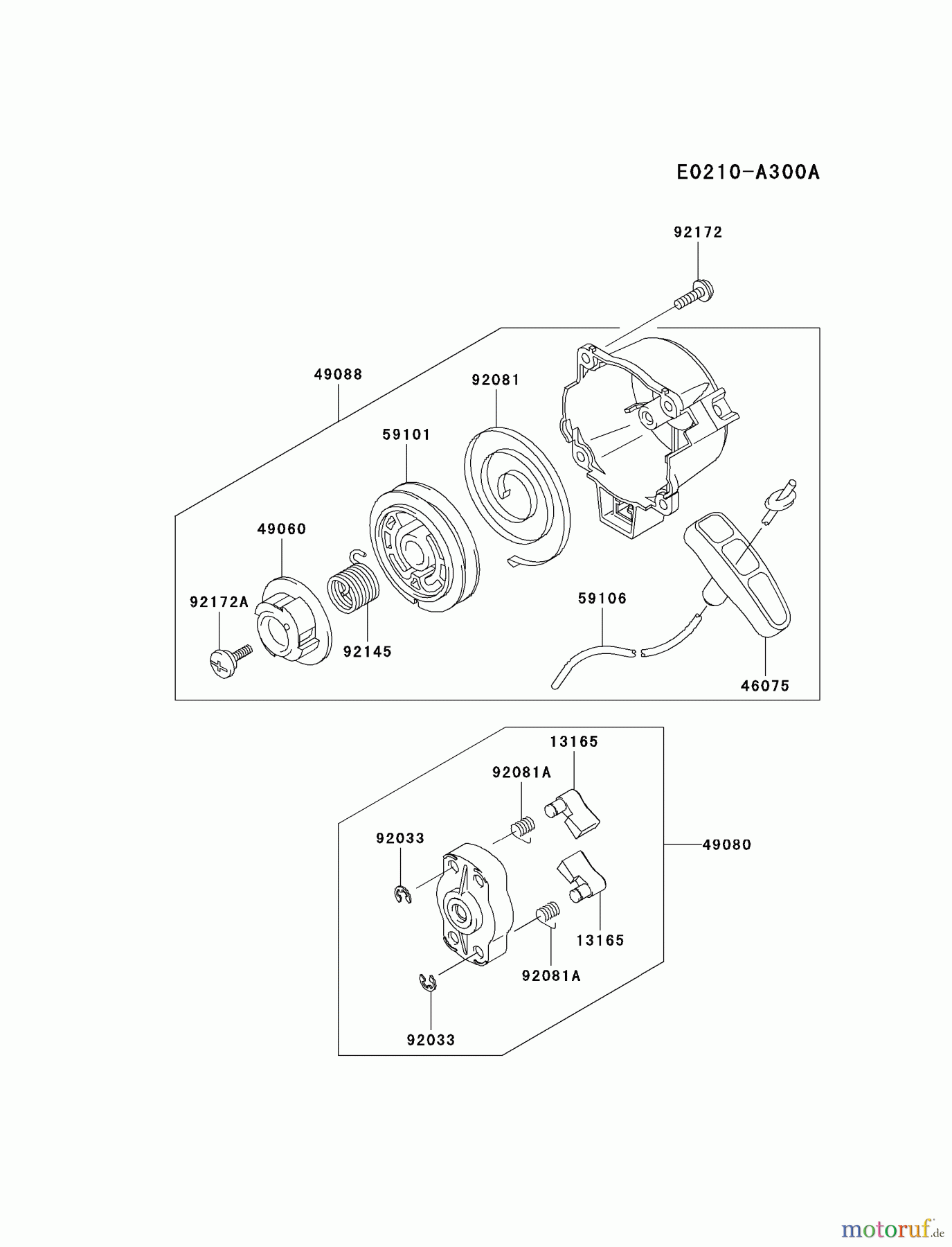  Kawasaki Geräte Trimmer, Faden / Bürste KBL27A-A1 (KBL27A) - Kawasaki Brush Cutter STARTER