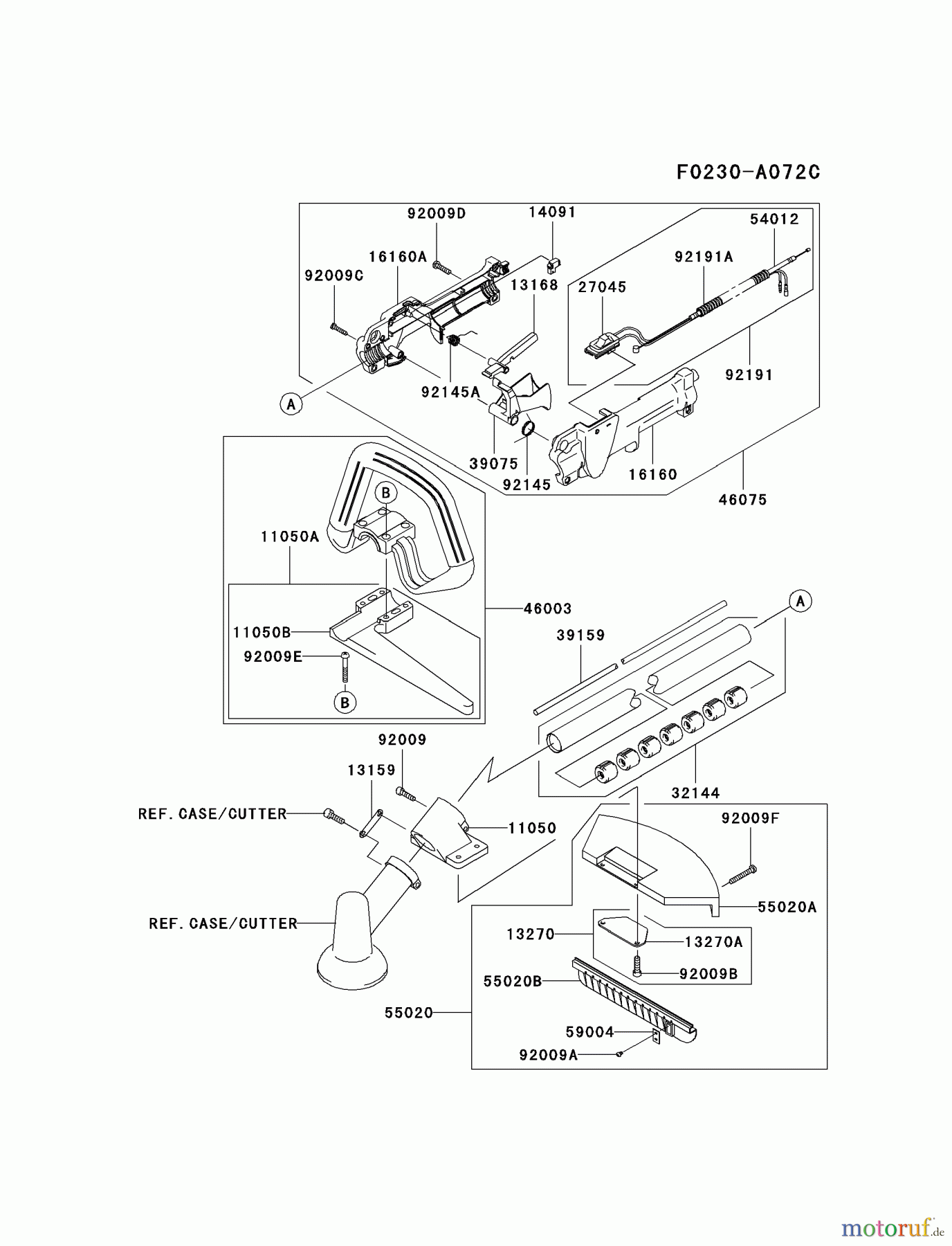  Kawasaki Geräte Trimmer, Faden / Bürste KBL27B-A3 (KBL27B) - Kawasaki Brush Cutter PIPE/HANDLE/GUARD