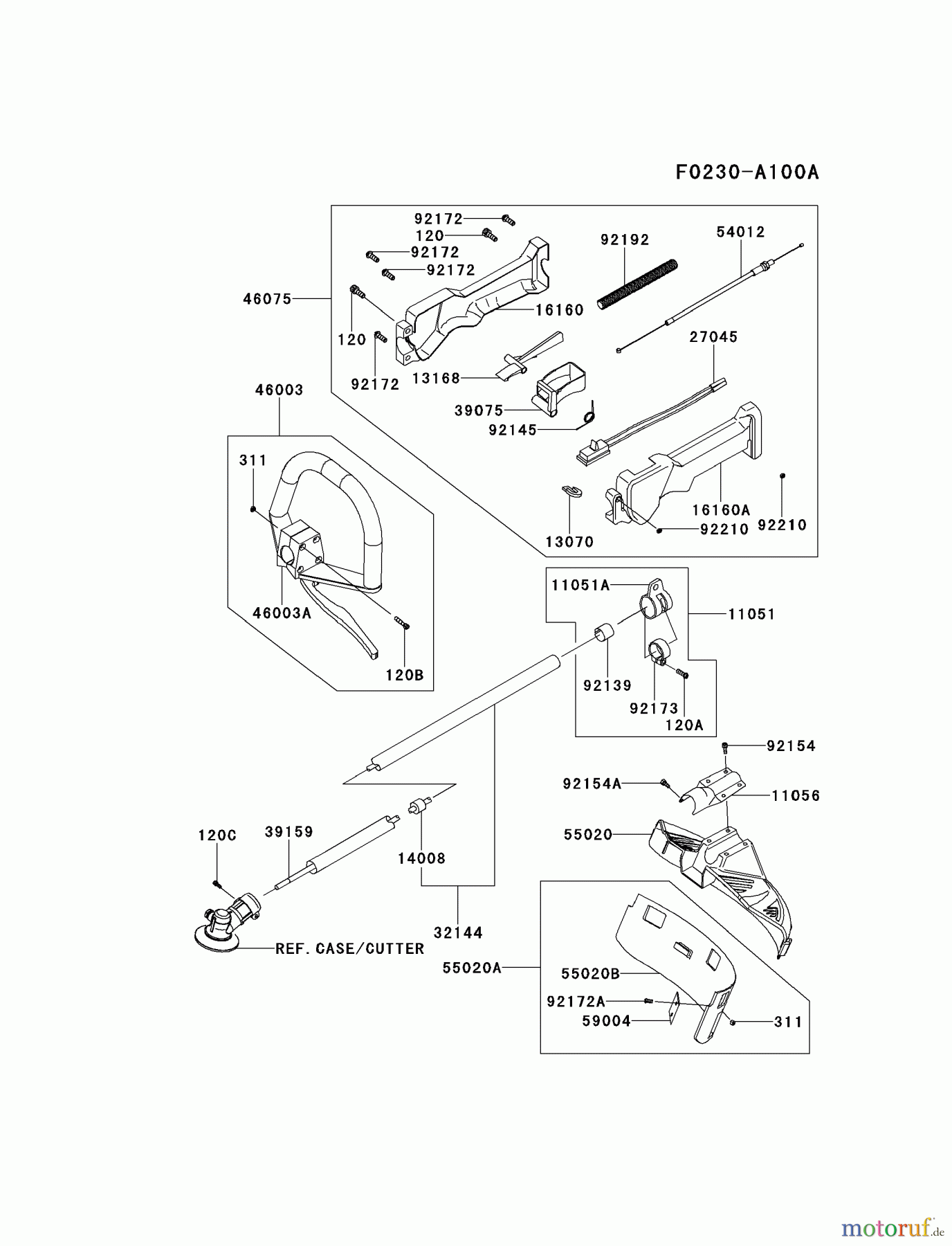  Kawasaki Geräte Trimmer, Faden / Bürste KBL27C-A2 (KBL27C) - Kawasaki Brush Cutter PIPE/HANDLE/GUARD