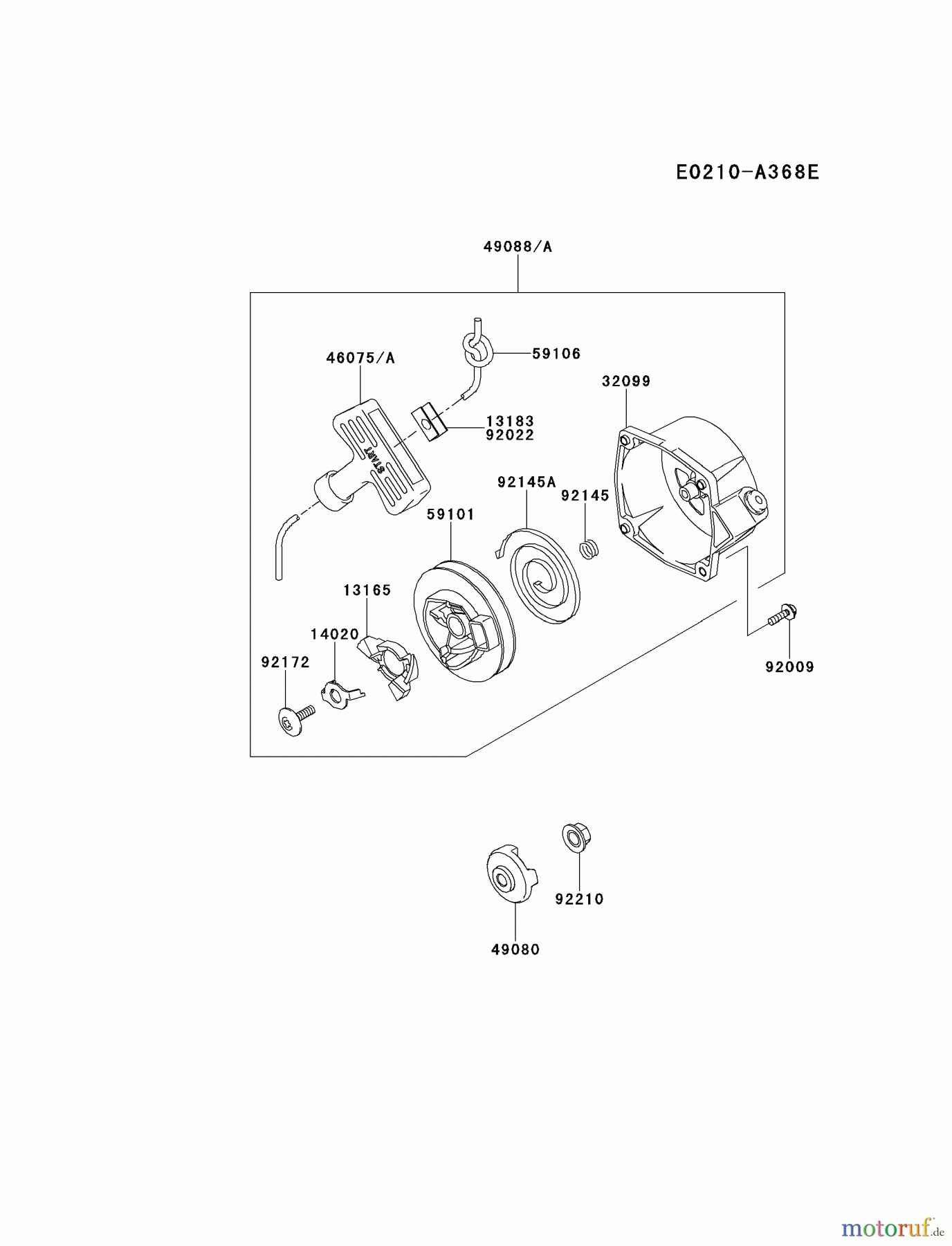  Kawasaki Geräte Bläser / Sauger / Häcksler / Zerkleinerer KRB650B-A2 (KRB650B) - Kawasaki Backpack Blower STARTER