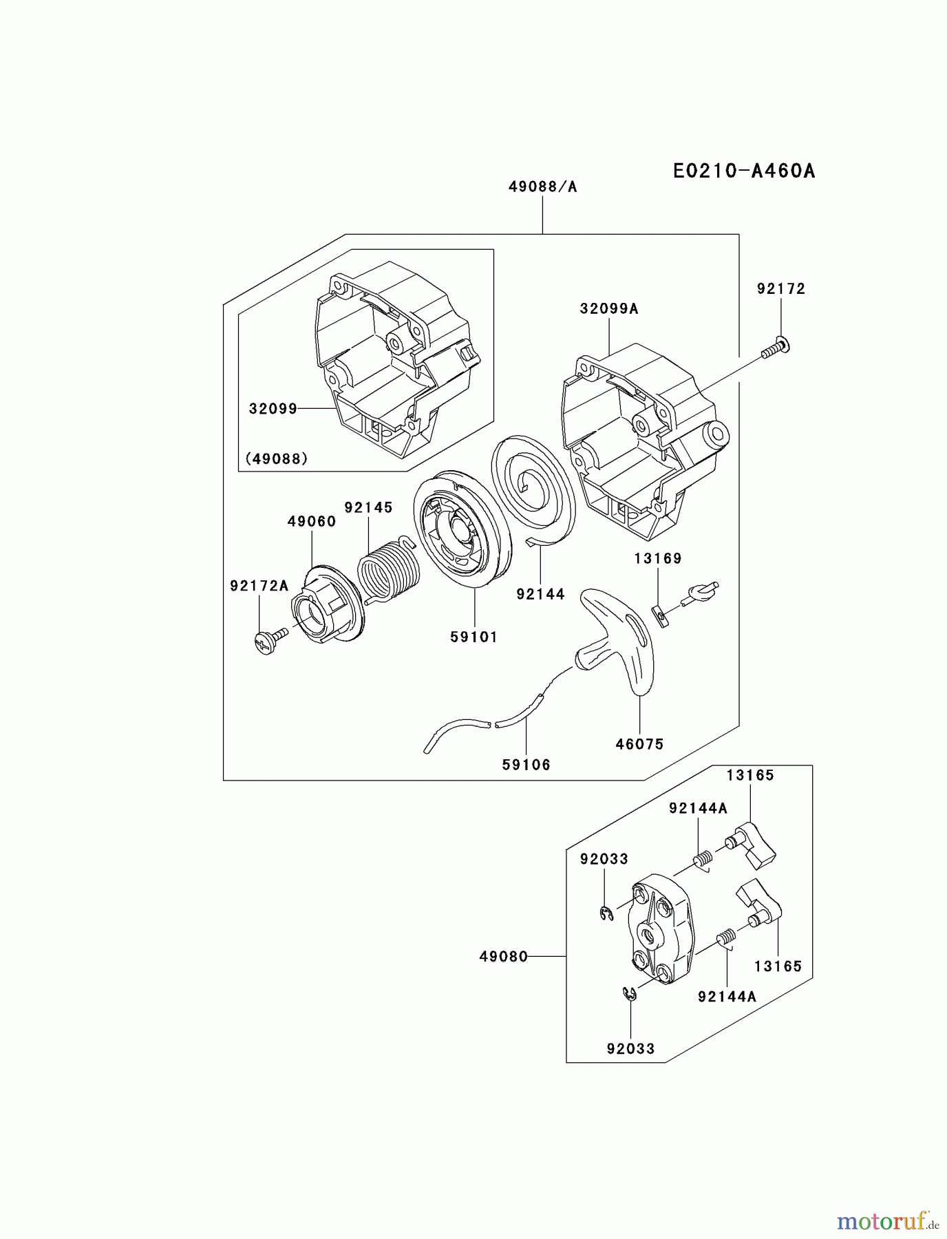  Kawasaki Geräte Trimmer, Faden / Bürste KGT35A-A2 (KGT35A) - Kawasaki Grass Trimmer STARTER