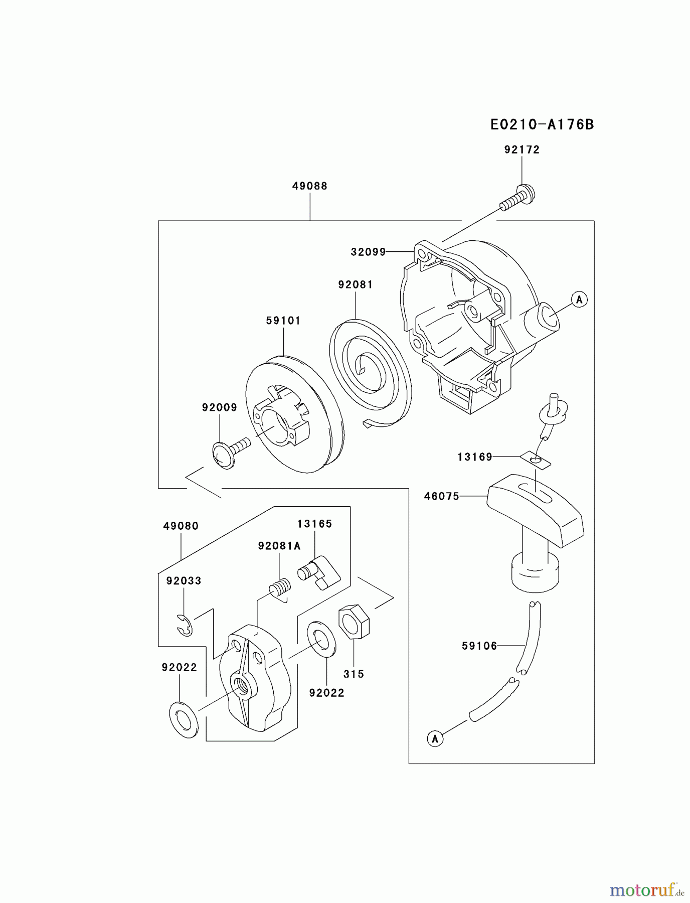  Kawasaki Geräte Trimmer, Faden / Bürste KTR26AC-A2 (KTR26AC) - Kawasaki Grass Trimmer STARTER