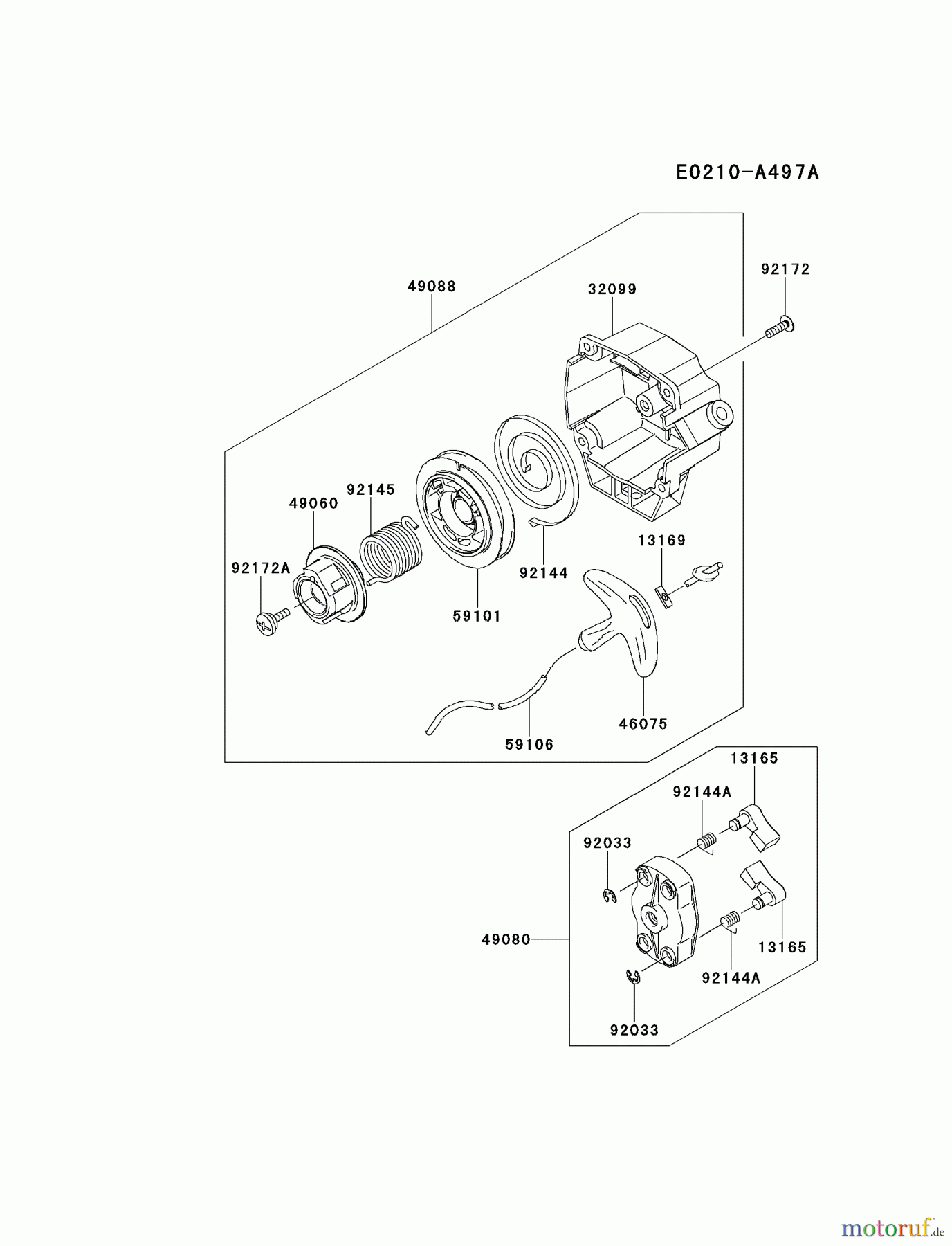  Kawasaki Geräte Trimmer, Faden / Bürste KGT35B-A2 (KGT35B) - Kawasaki Grass Trimmer STARTER