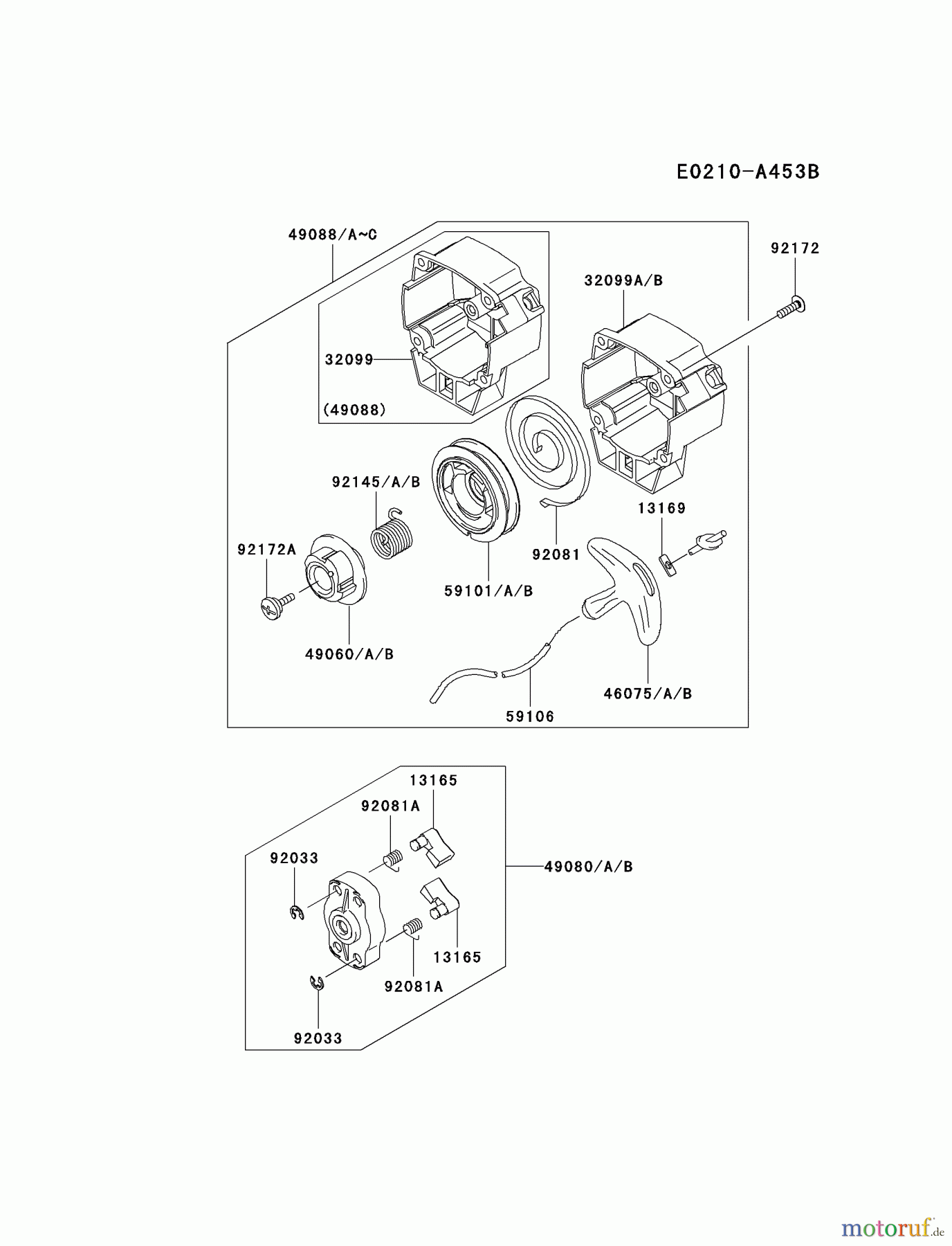  Kawasaki Geräte Trimmer, Faden / Bürste KTF27A-A1 (KTF27A) - Kawasaki Grass Trimmer STARTER