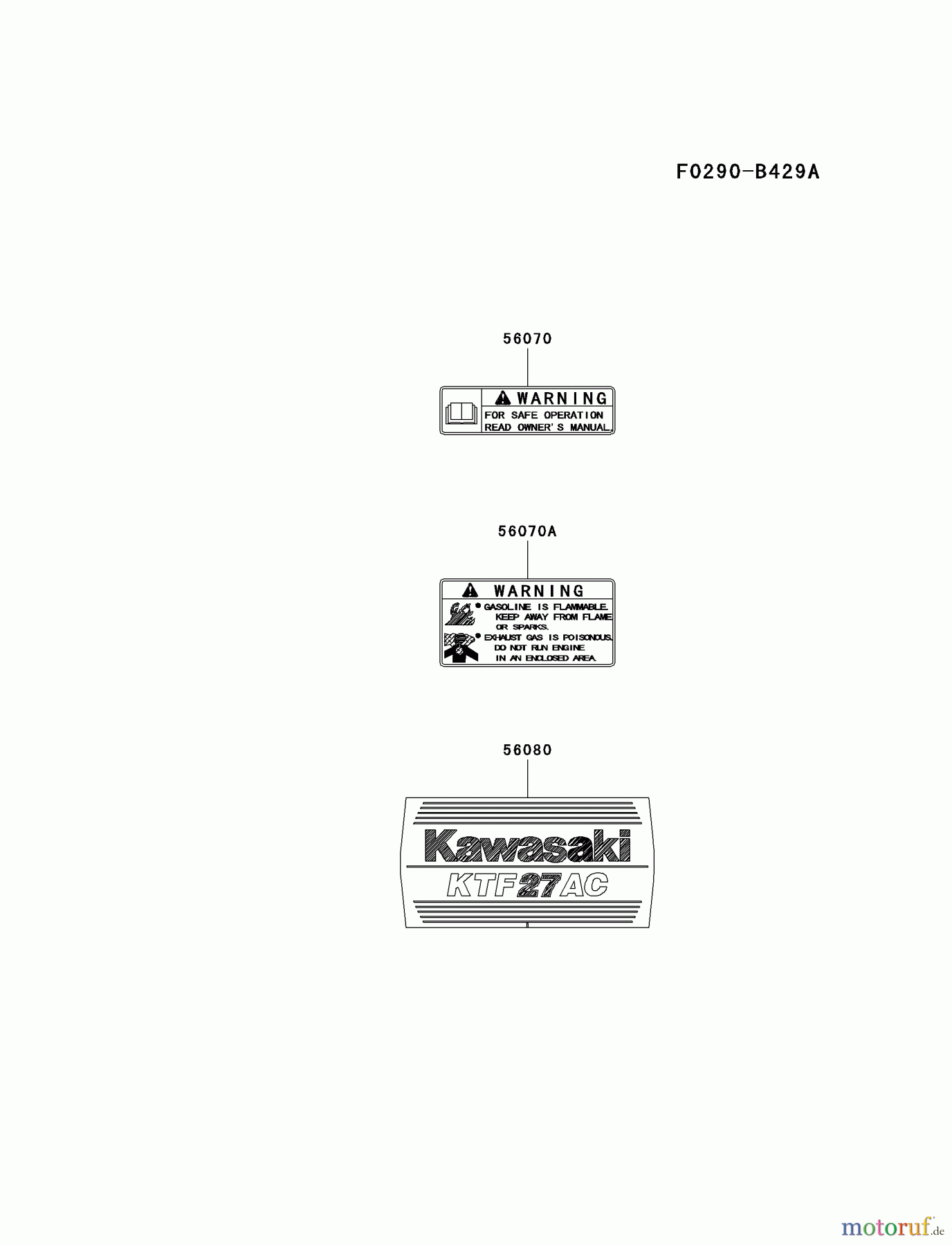  Kawasaki Geräte Trimmer, Faden / Bürste KTF27AC-A1 (KTF27AC) - Kawasaki Grass Trimmer LABEL