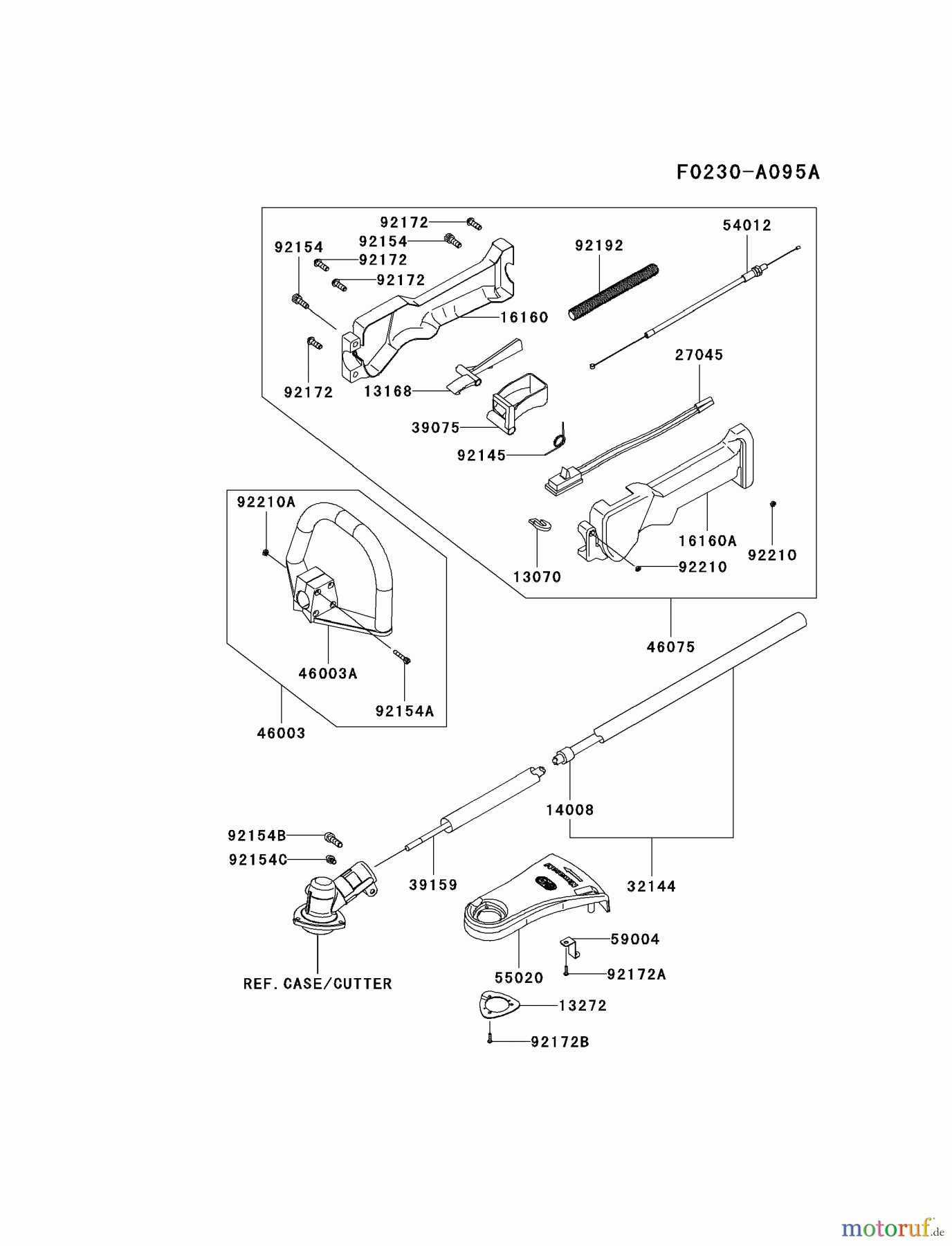  Kawasaki Geräte Trimmer, Faden / Bürste KTF27B-A1 (KTF27B) - Kawasaki Grass Trimmer PIPE/HANDLE/GUARD