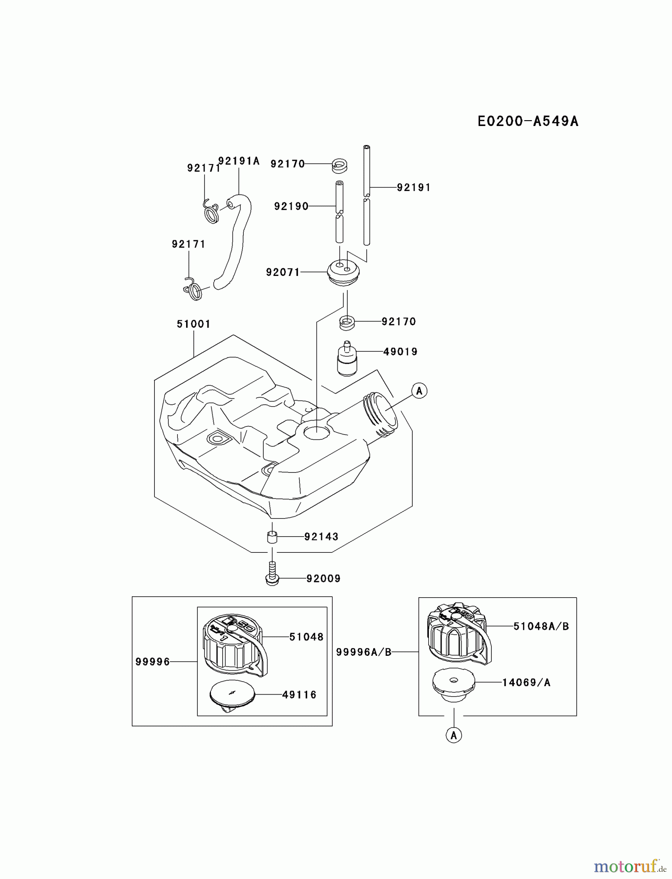  Kawasaki Geräte Trimmer, Faden / Bürste KTR26AC-A2 (KTR26AC) - Kawasaki Grass Trimmer FUEL-TANK/FUEL-VALVE