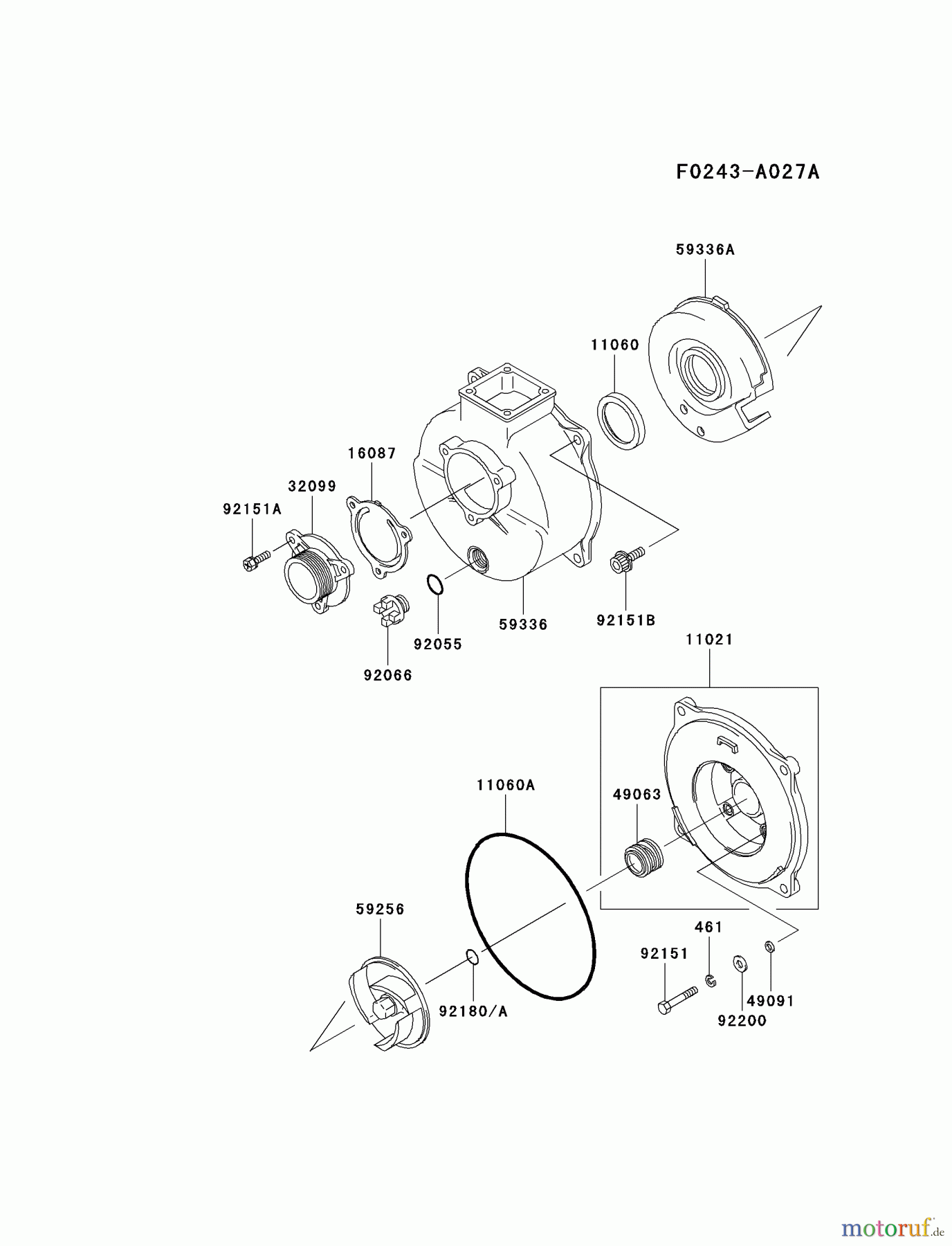  Kawasaki Geräte Wasserpumpen HD050A-BS00 - Kawasaki Semi Trash Pump KWS20A HOUSING