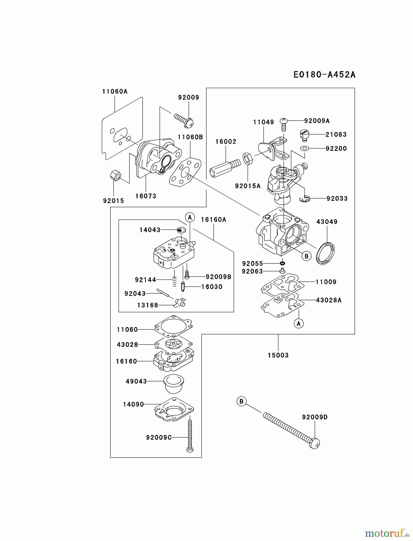  Kawasaki Geräte Kantenschneider HE026A-AS00 (KEL26A) - Kawasaki Edger CARBURETOR