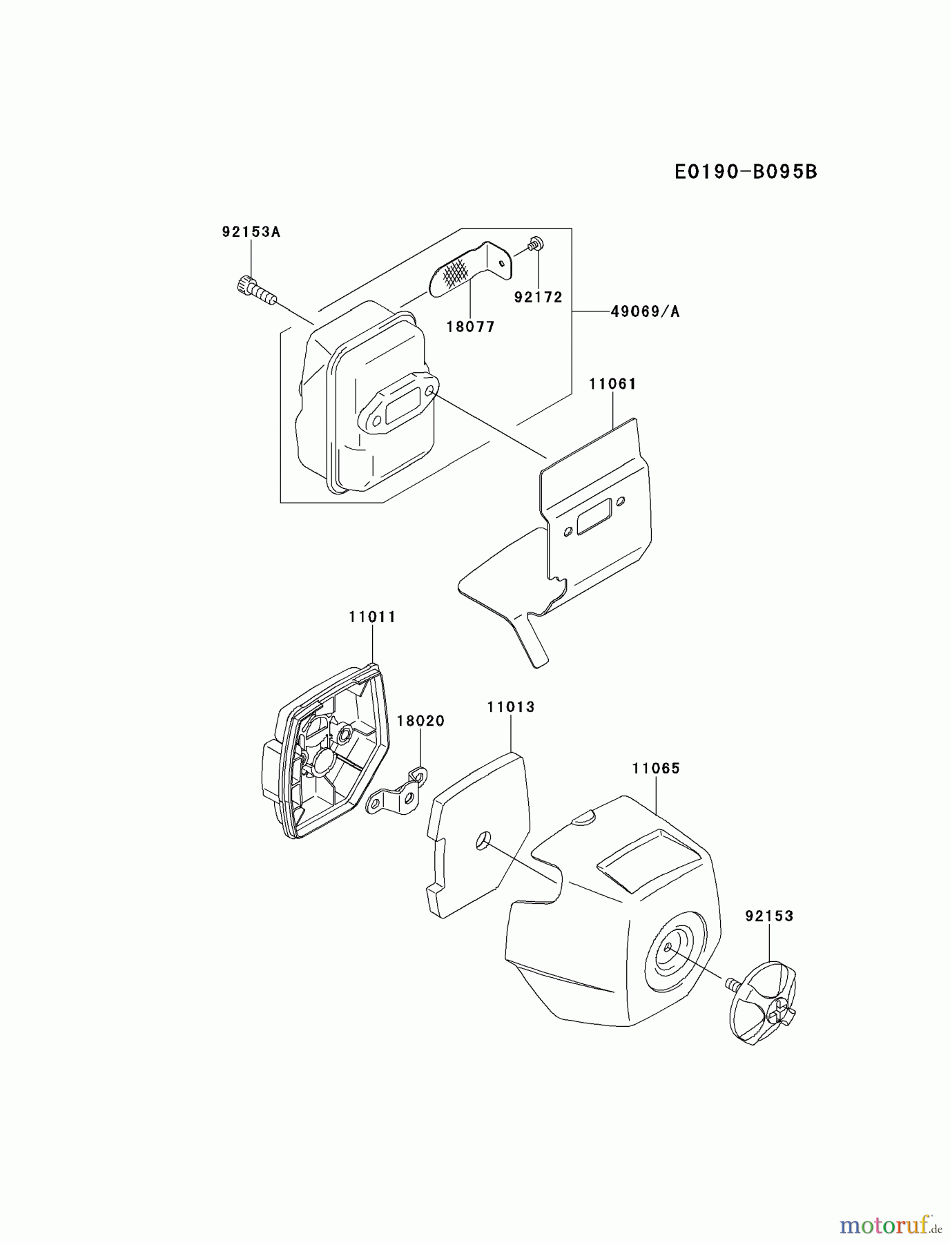  Kawasaki Geräte Kantenschneider KEL27B-A4 (KEL27B) - Kawasaki Edger AIR-FILTER/MUFFLER