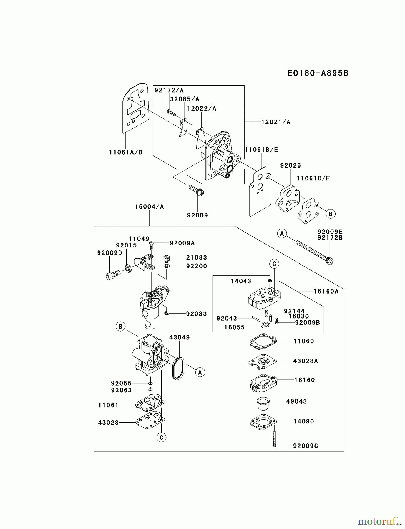  Kawasaki Geräte Kantenschneider KEL27B-A5 (KEL27B) - Kawasaki Edger CARBURETOR #1