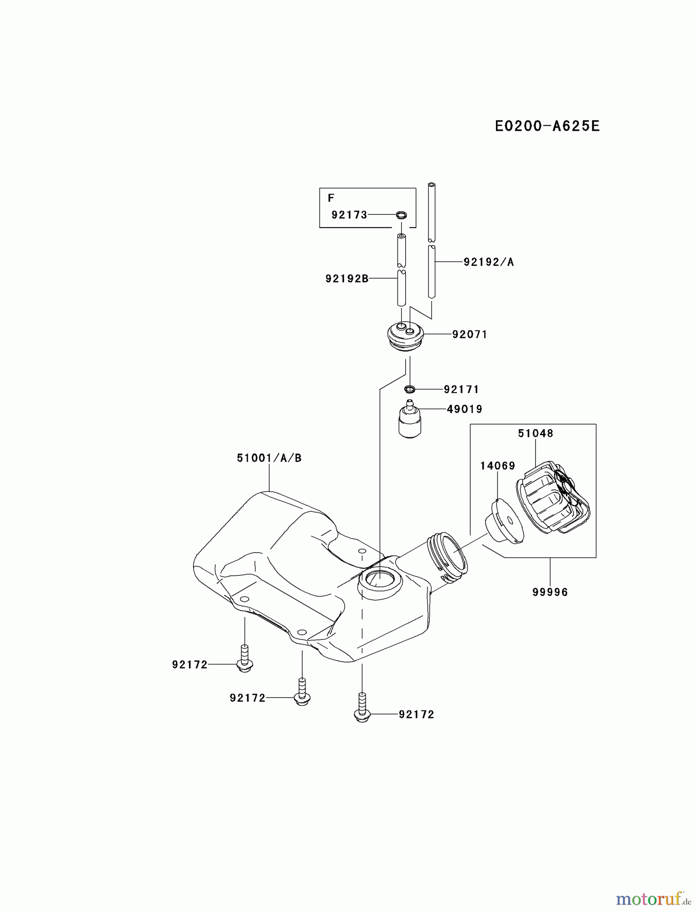  Kawasaki Geräte Kantenschneider KEL27B-A4 (KEL27B) - Kawasaki Edger FUEL-TANK/FUEL-VALVE