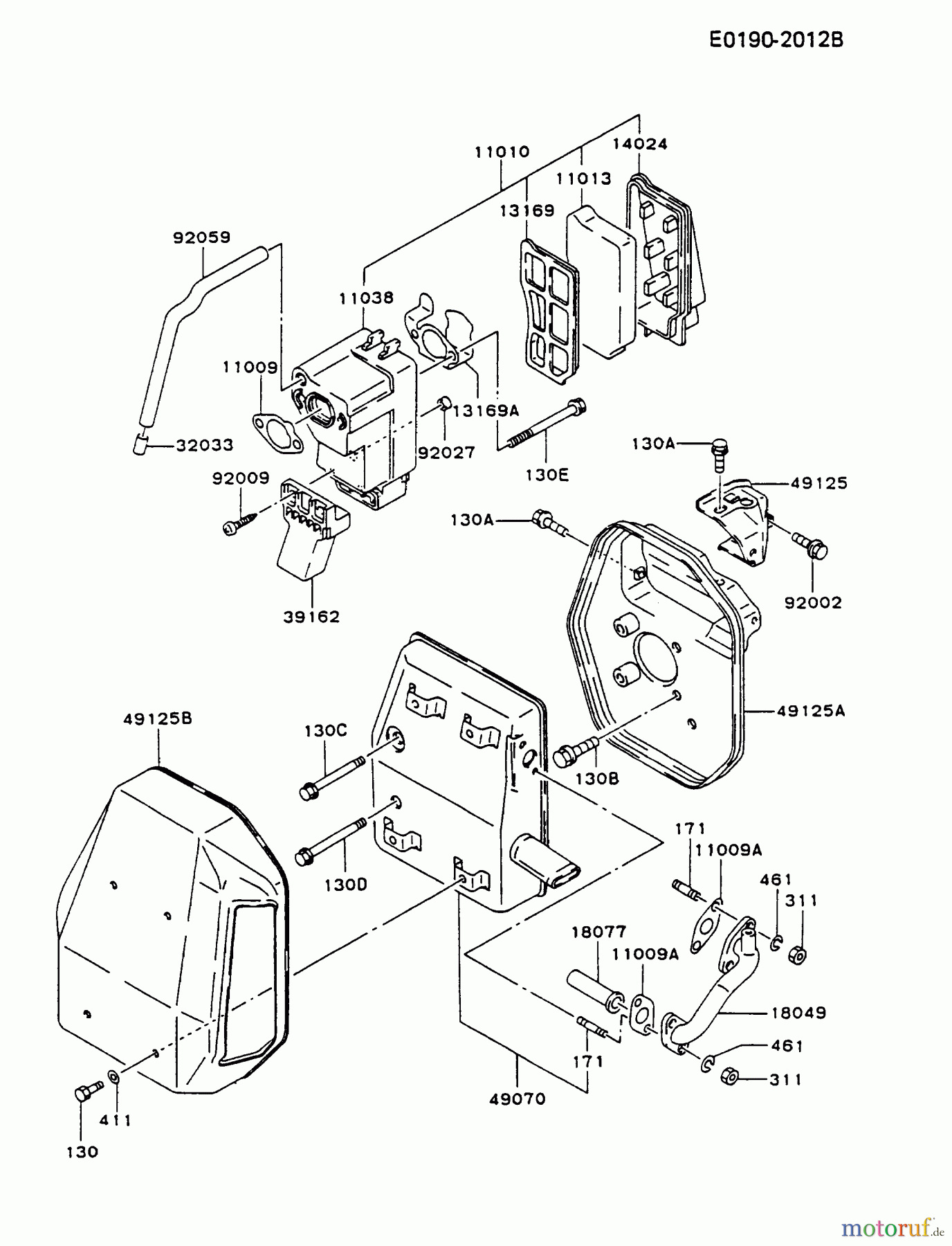  Kawasaki Geräte Stromerzeuger GA550A-BS00 (GA550A) - Kawasaki Generator AIR-FILTER/MUFFLER