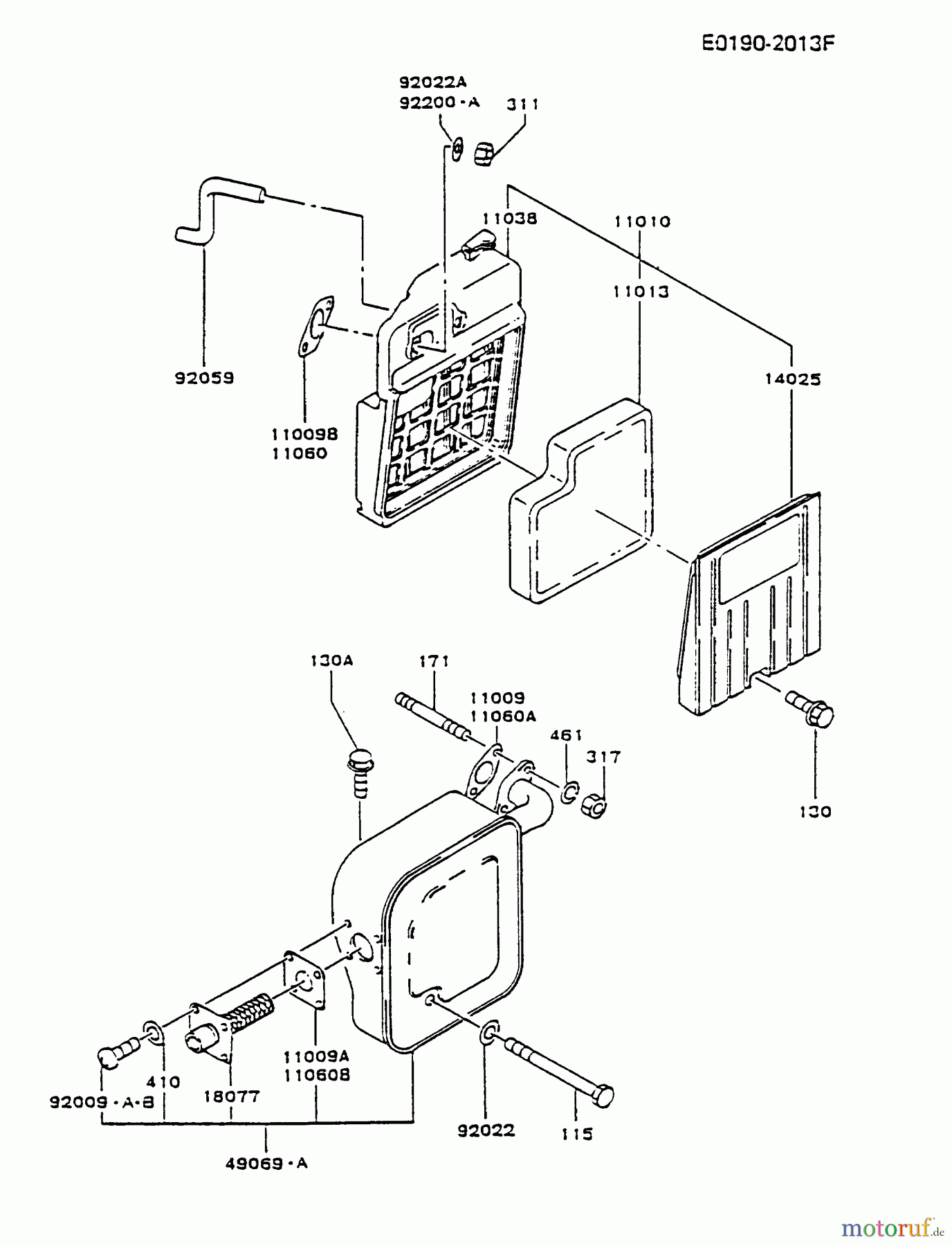  Kawasaki Geräte Stromerzeuger GAH20A-CS00 (GA3200A) - Kawasaki Generator AIR-FILTER/MUFFLER