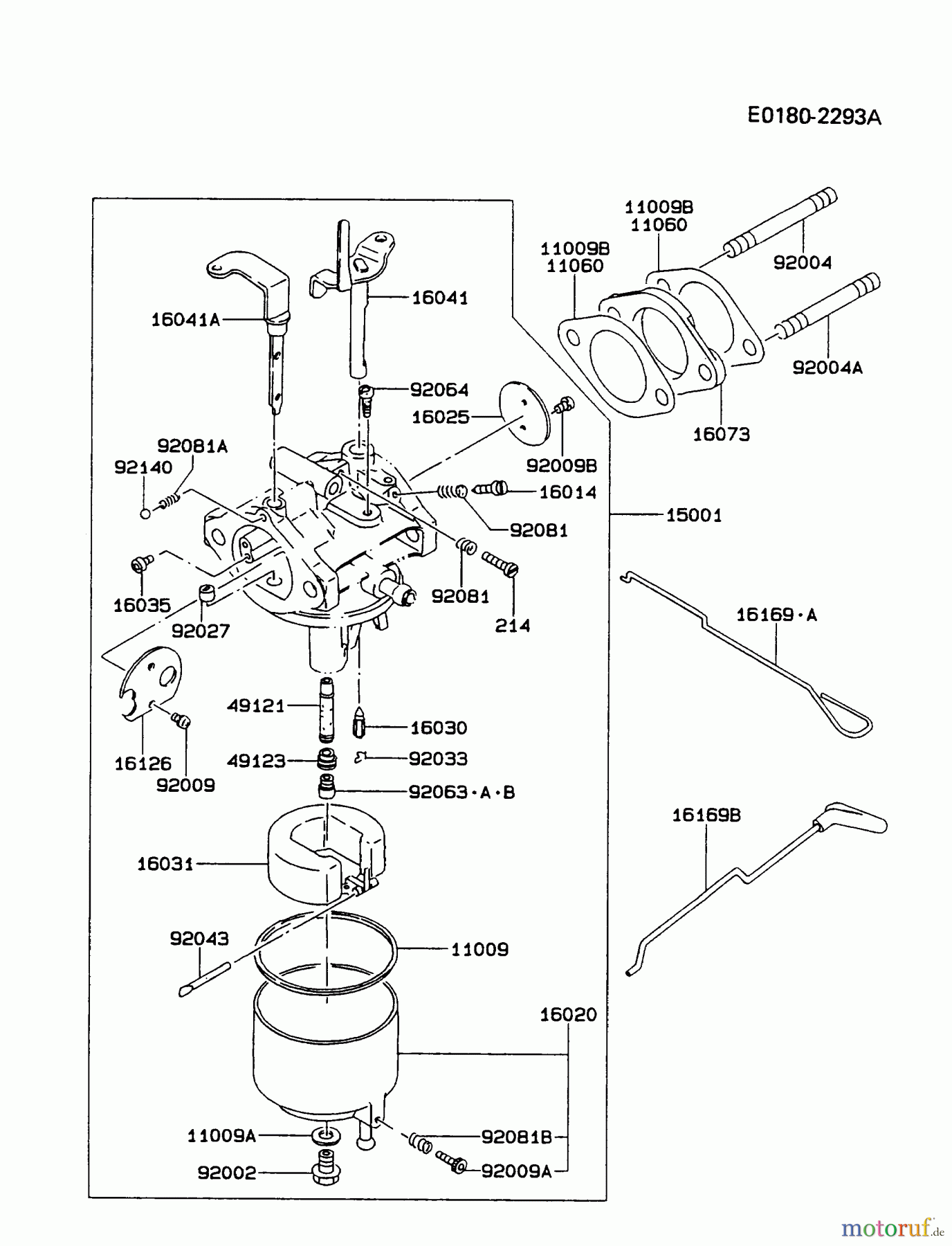  Kawasaki Geräte Stromerzeuger GAH20A-DS00 (GA3200A) - Kawasaki Generator CARBURETOR