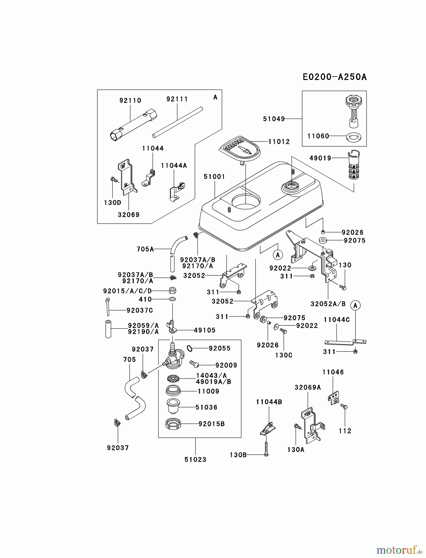  Kawasaki Geräte Stromerzeuger GAT00A-BS00 (GA1000A) - Kawasaki Generator FUEL-TANK/FUEL-VALVE #2