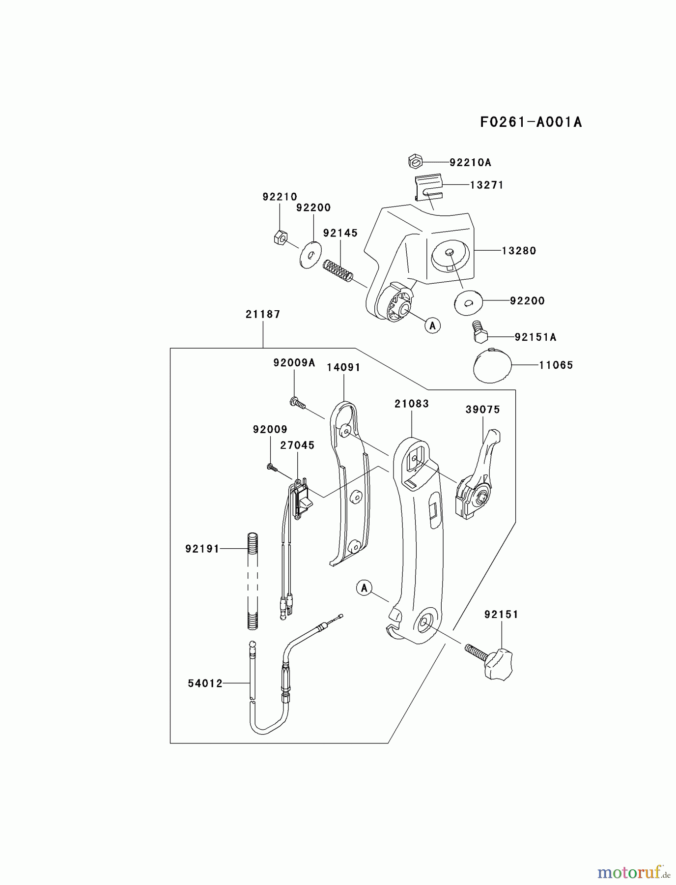  Kawasaki Geräte Bläser / Sauger / Häcksler / Zerkleinerer HG400A-BS00 (KRB400A) - Kawasaki Backpack Blower CONTROL-EQUIPMENT