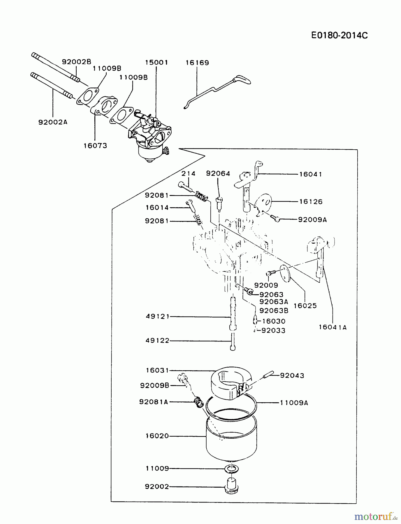  Kawasaki Geräte Stromerzeuger GAW30A-ES00 (GA2300A) - Kawasaki Generator CARBURETOR