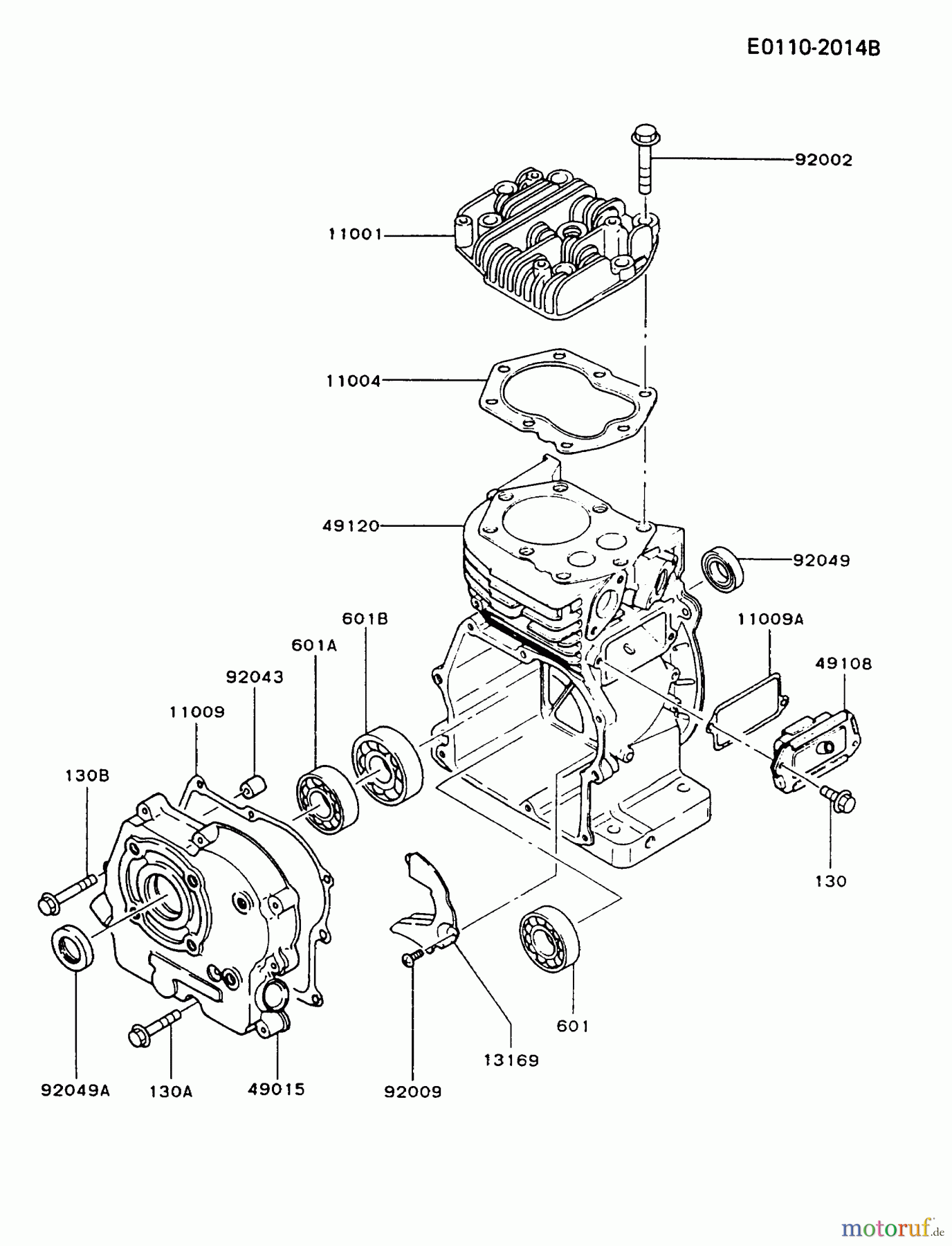  Kawasaki Geräte Stromerzeuger GAW30A-DS00 (GA2300A) - Kawasaki Generator CYLINDER/CRANKCASE