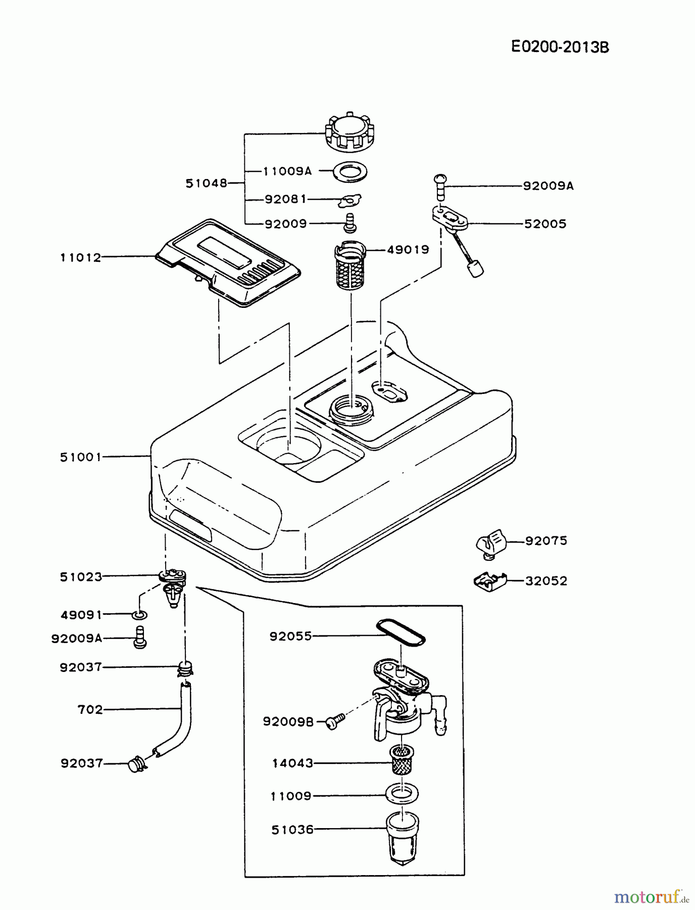  Kawasaki Geräte Stromerzeuger GAW30A-DS00 (GA2300A) - Kawasaki Generator FUEL-TANK/FUEL-VALVE