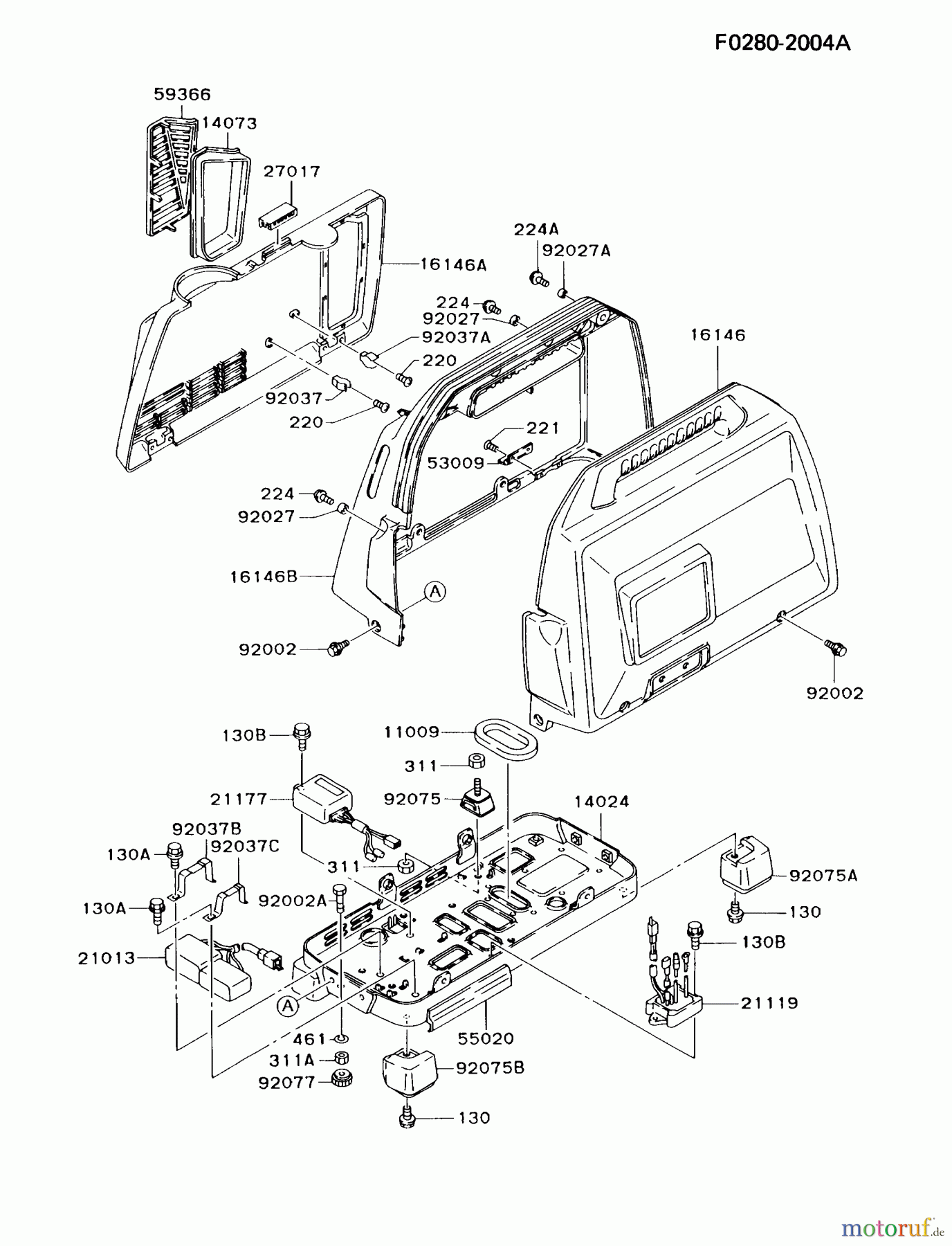  Kawasaki Geräte Stromerzeuger GD550A-BS00 (GD550A) - Kawasaki Generator FRAME