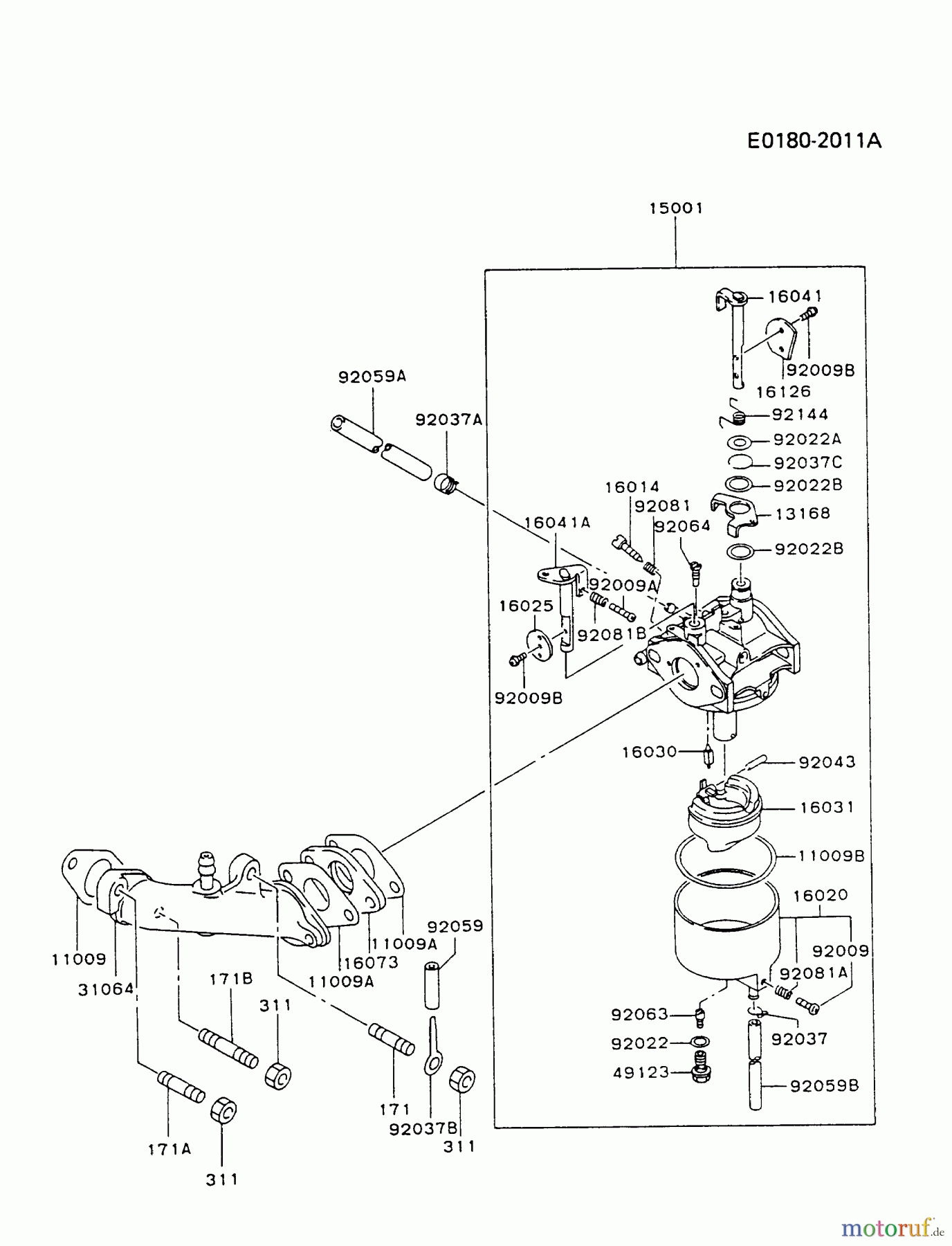  Kawasaki Geräte Stromerzeuger GD700A-AS00 (GD700A) - Kawasaki Generator CARBURETOR