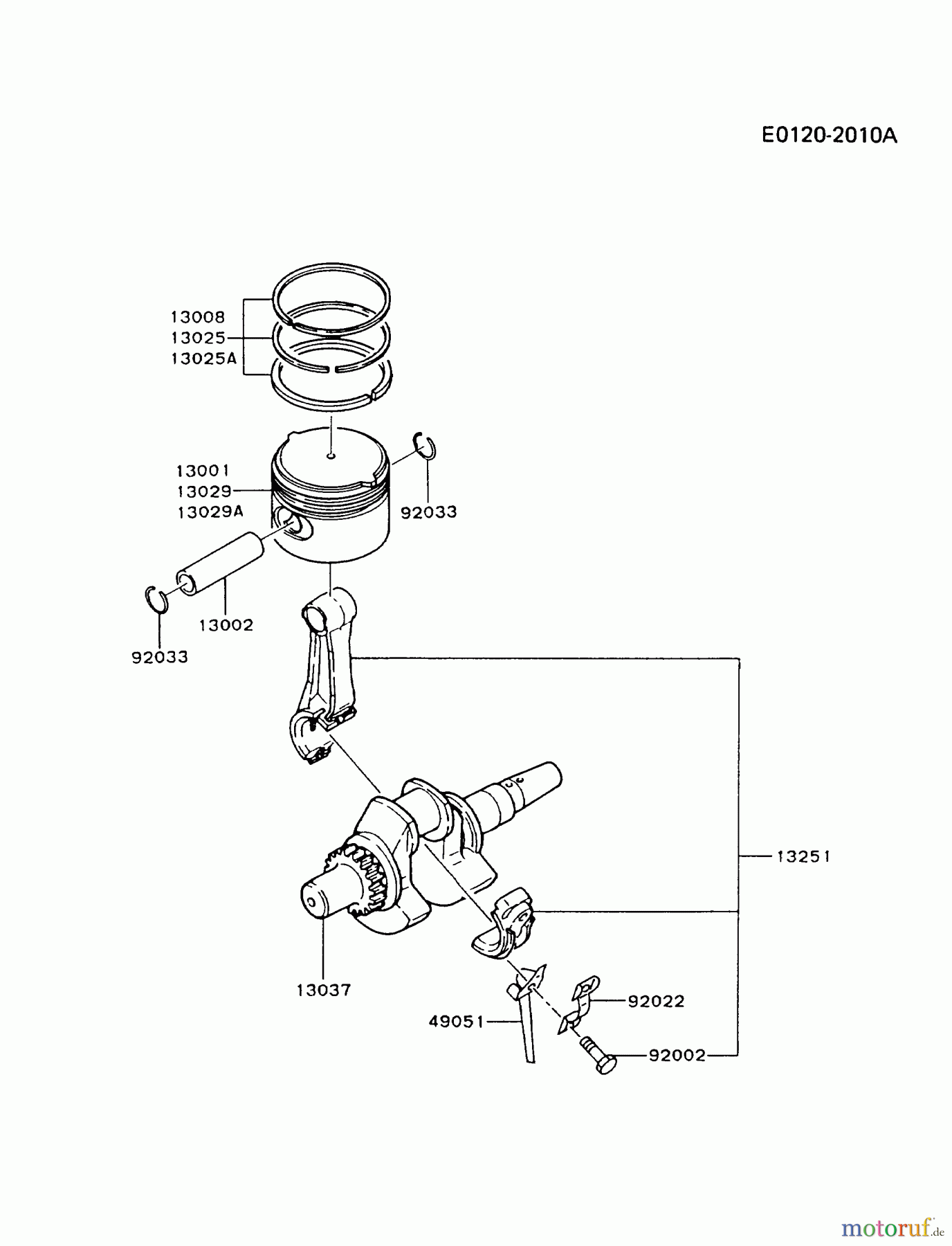  Kawasaki Geräte Stromerzeuger GA550A-BS00 (GA550A) - Kawasaki Generator PISTON/CRANKSHAFT