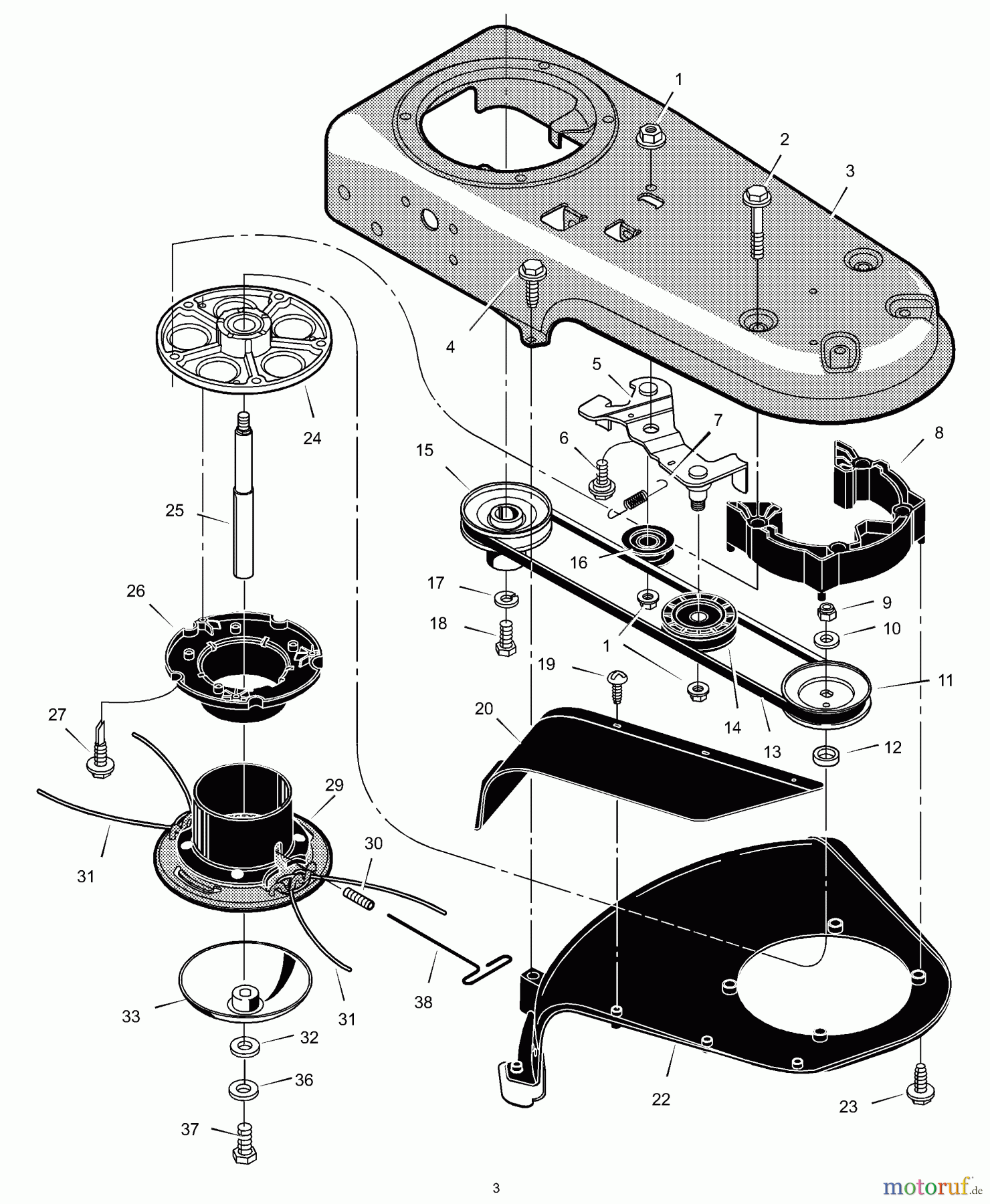  Murray Trimmer zum Schieben TM6000x8A - Scotts Walk-Behind String Trimmer (2002) (Home Depot) Trimmer Head Assembly