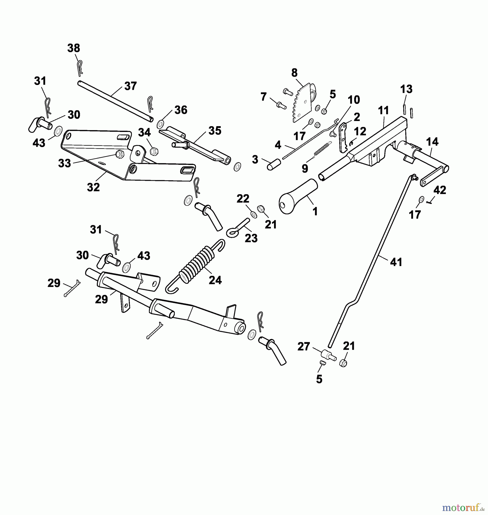  Wolf-Garten Lawn tractors Trac OHV 6 6200000 Series C  (2004) Operation mower elements height-adjustment