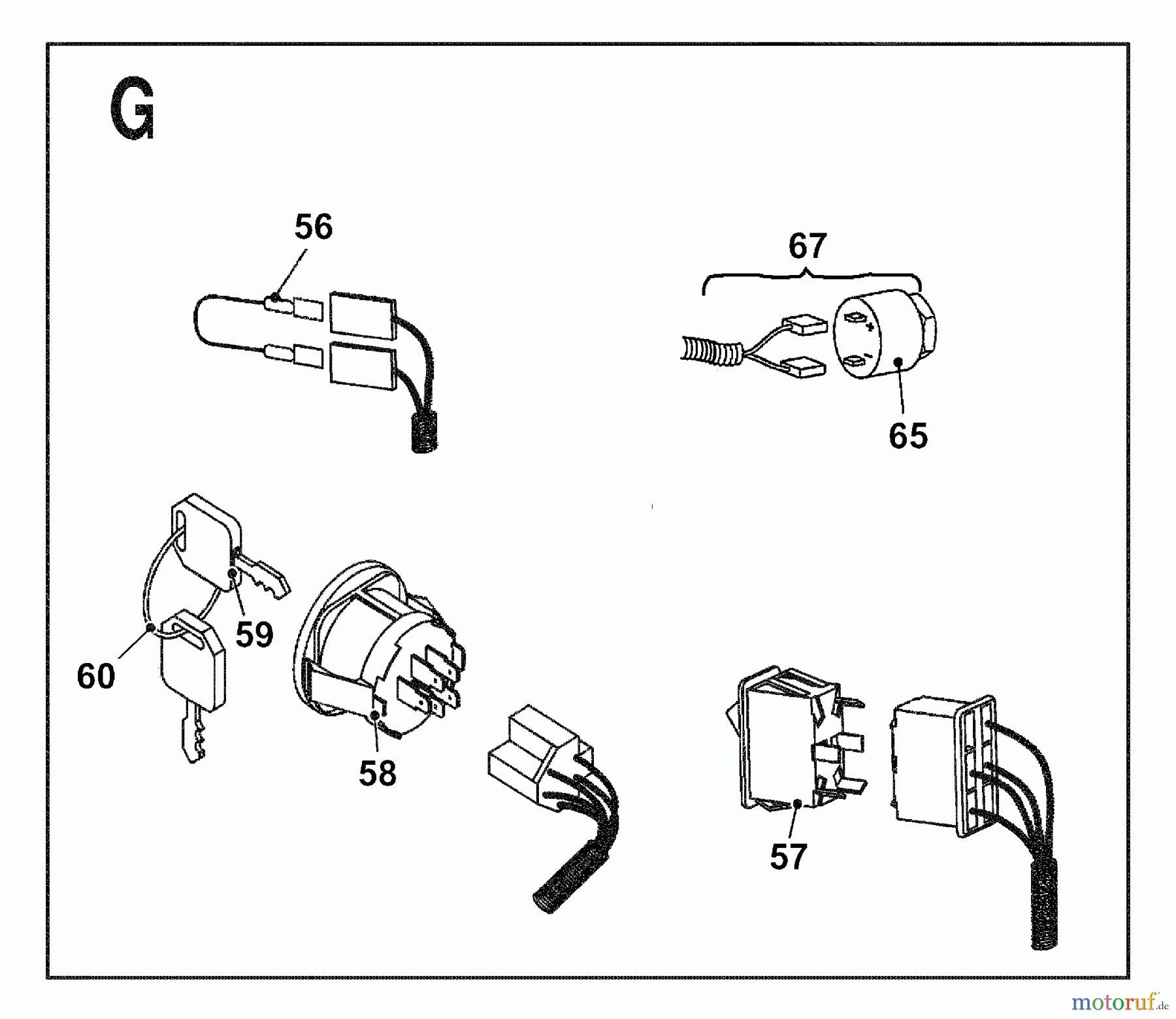  Wolf-Garten Lawn tractors Trac OHV 6 6200000 Series C  (2004) Electric parts