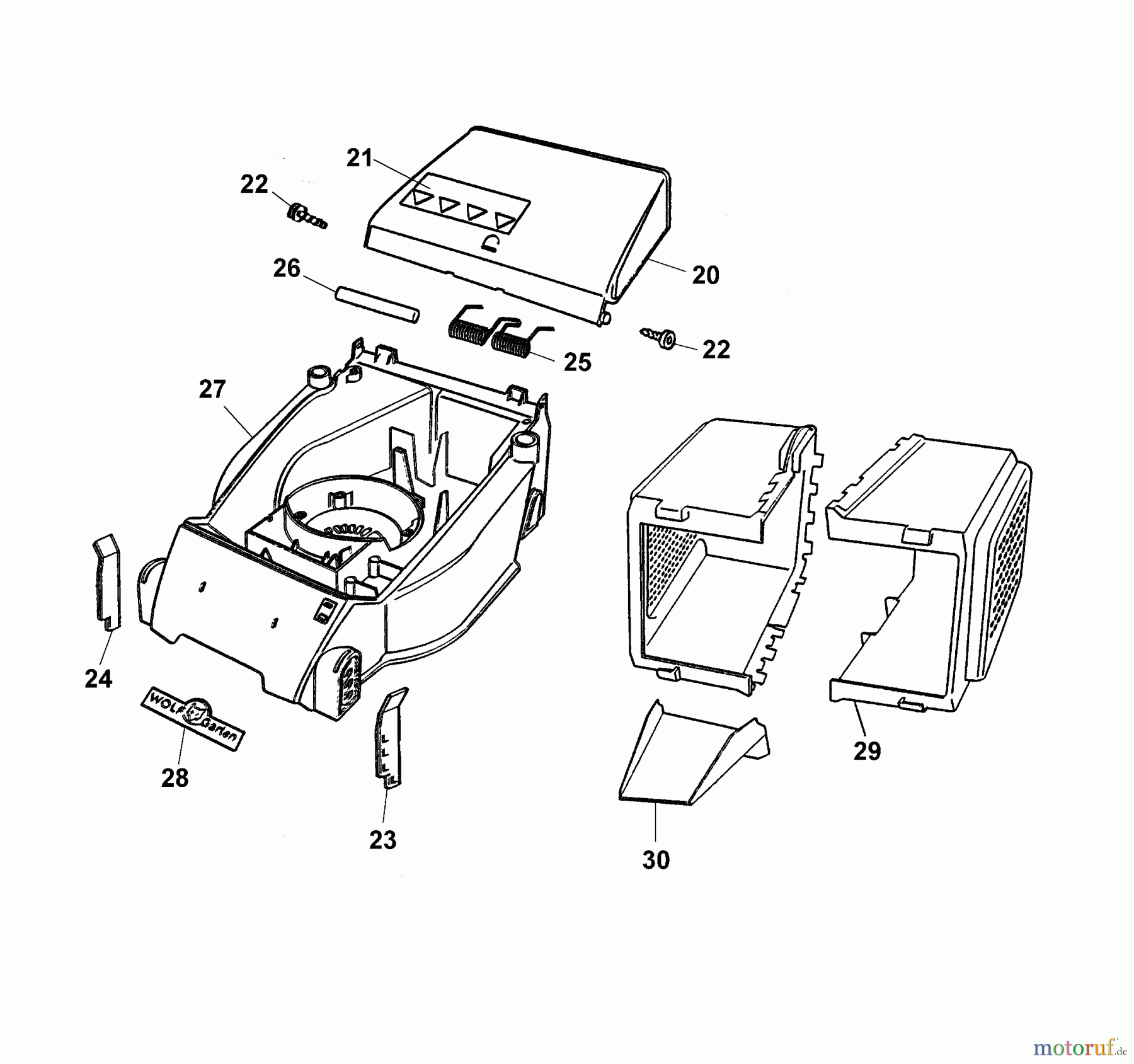  Wolf-Garten Electric mower Picco 32 ER 4901002 Series C-E  (2003) Deck housing