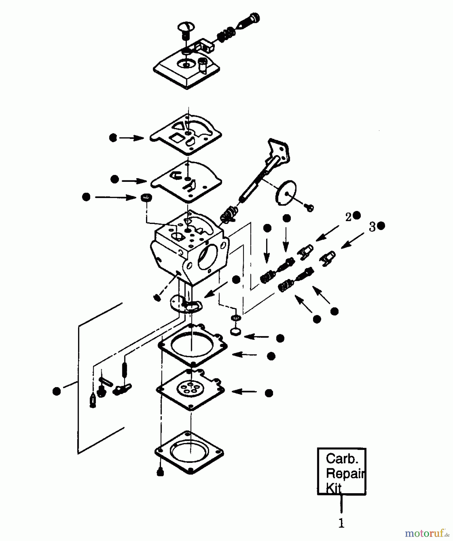  Poulan / Weed Eater Motorsensen, Trimmer XT125KT - Weed Eater String Trimmer CARBURETORS WT298, WT-298A BREAKDOWN