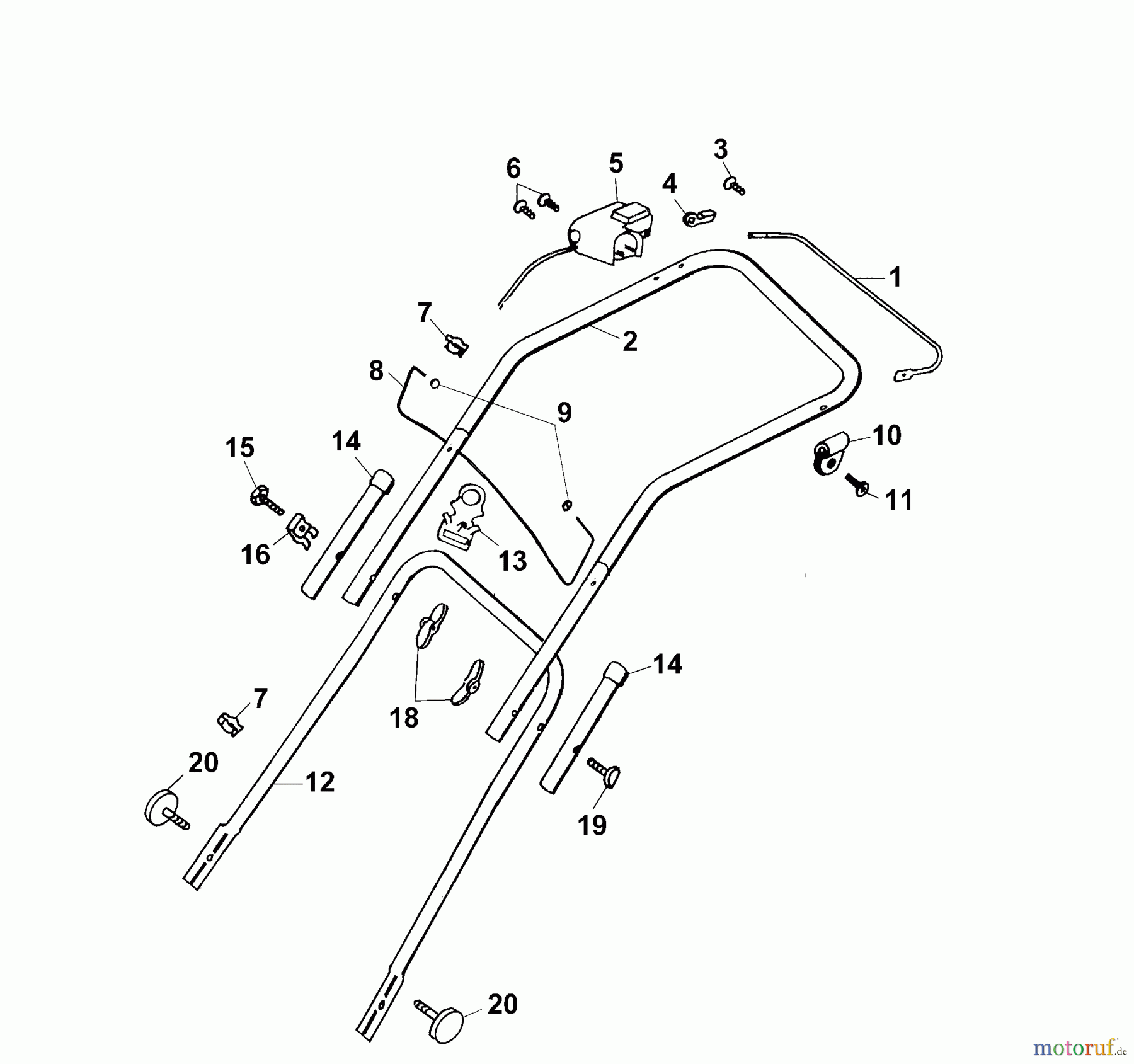  Wolf-Garten Electric mower Premio 34 E 4938003 Series A  (2003) Handle