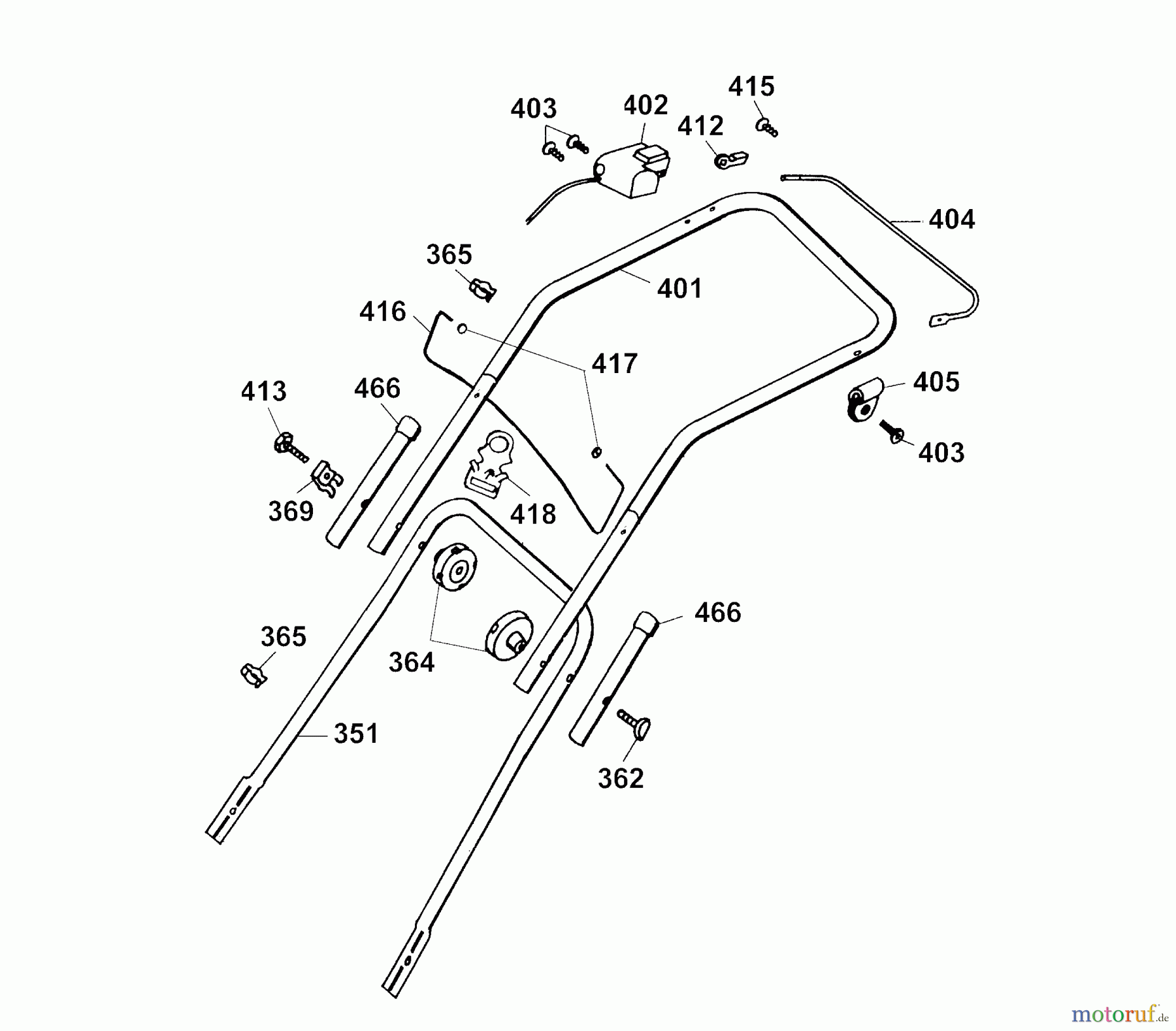  Wolf-Garten Electric mower Premio 40 E 4028003 Series B, C  (2003) Handle