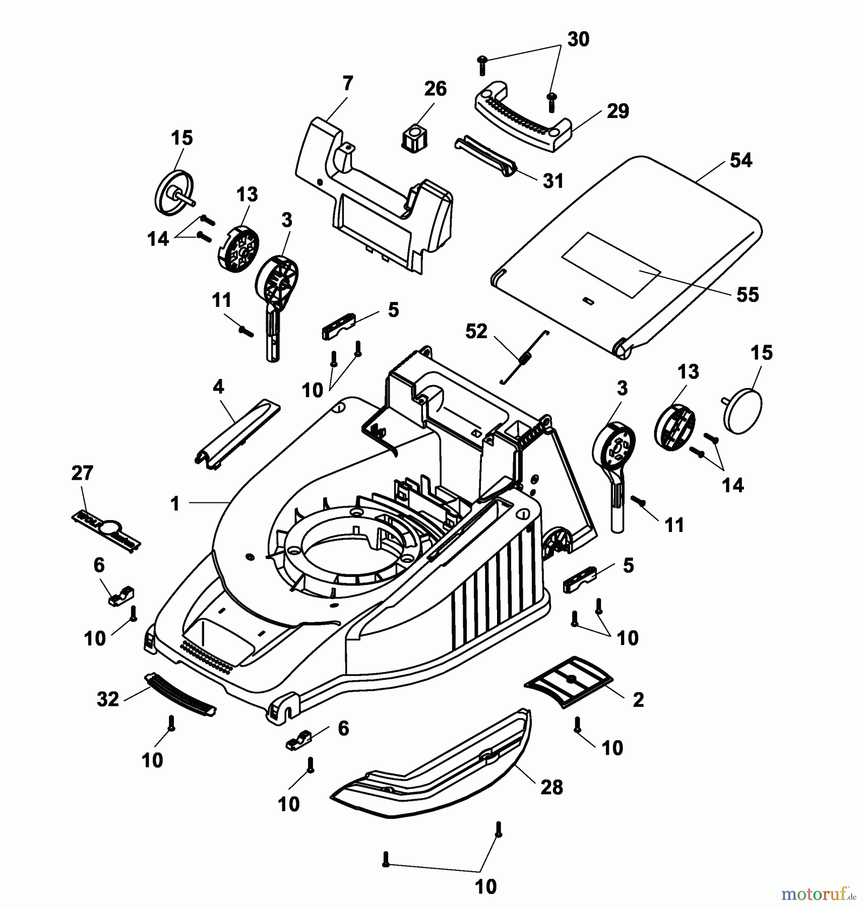  Wolf-Garten Electric mower Premio 40 EKF 4026003 Series C  (2003) Deck housing