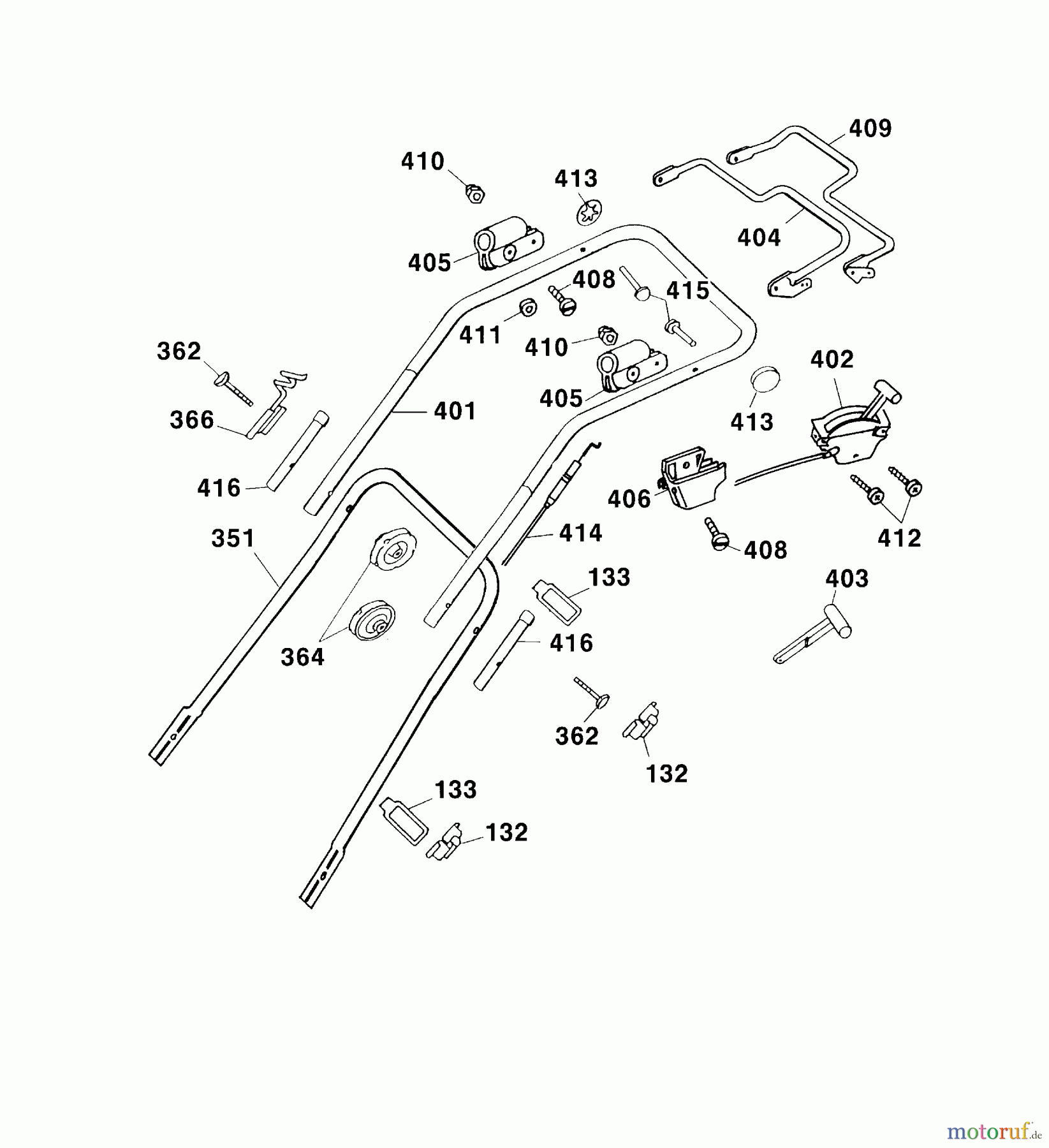  Wolf-Garten Petrol mower self propelled Premio 40 BA 4015008 Series A  (2004) Handle