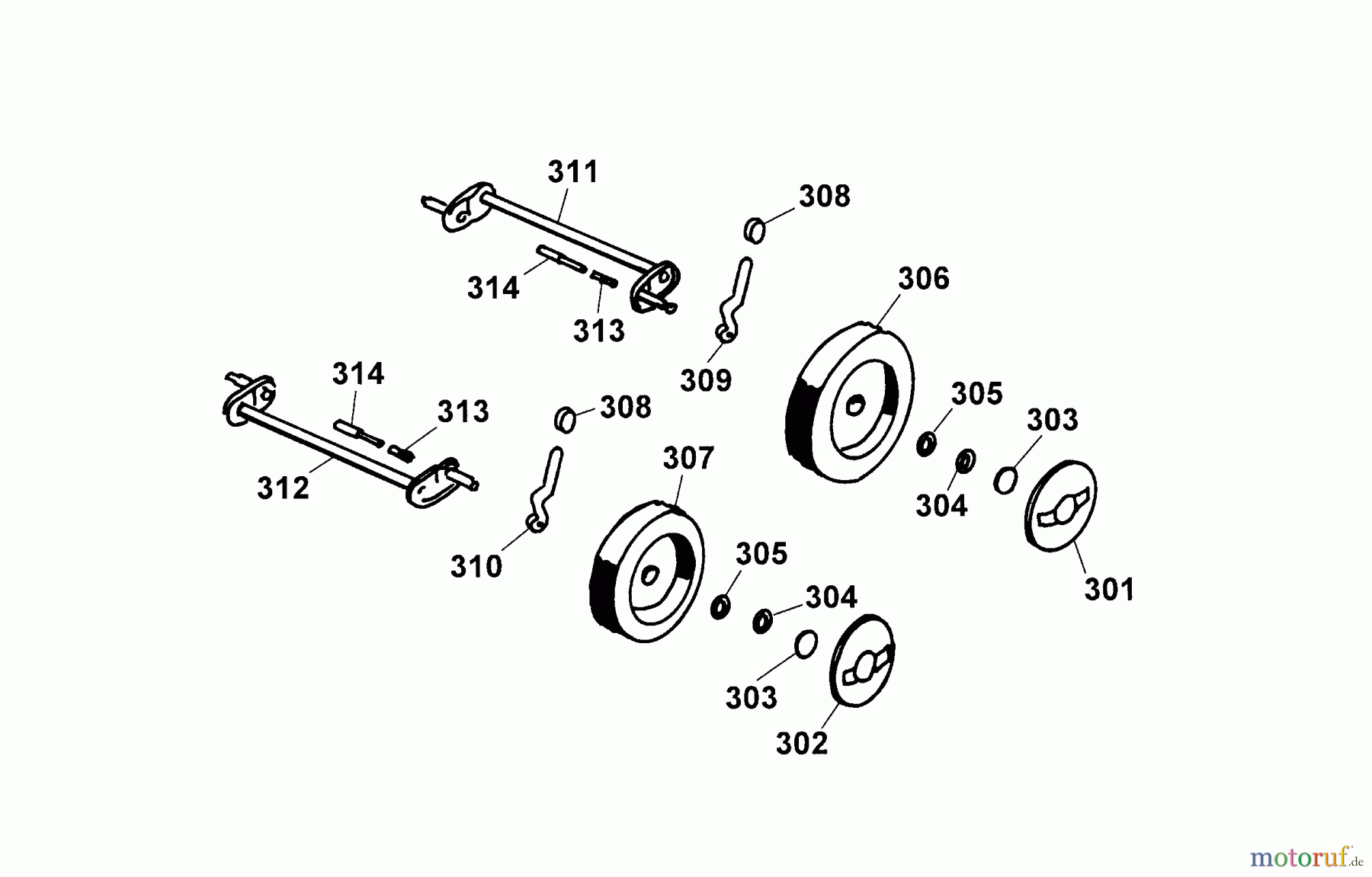  Wolf-Garten Electric mower Premio 32 E 4922000 Series G, H  (2003) Height adjustment, Wheels