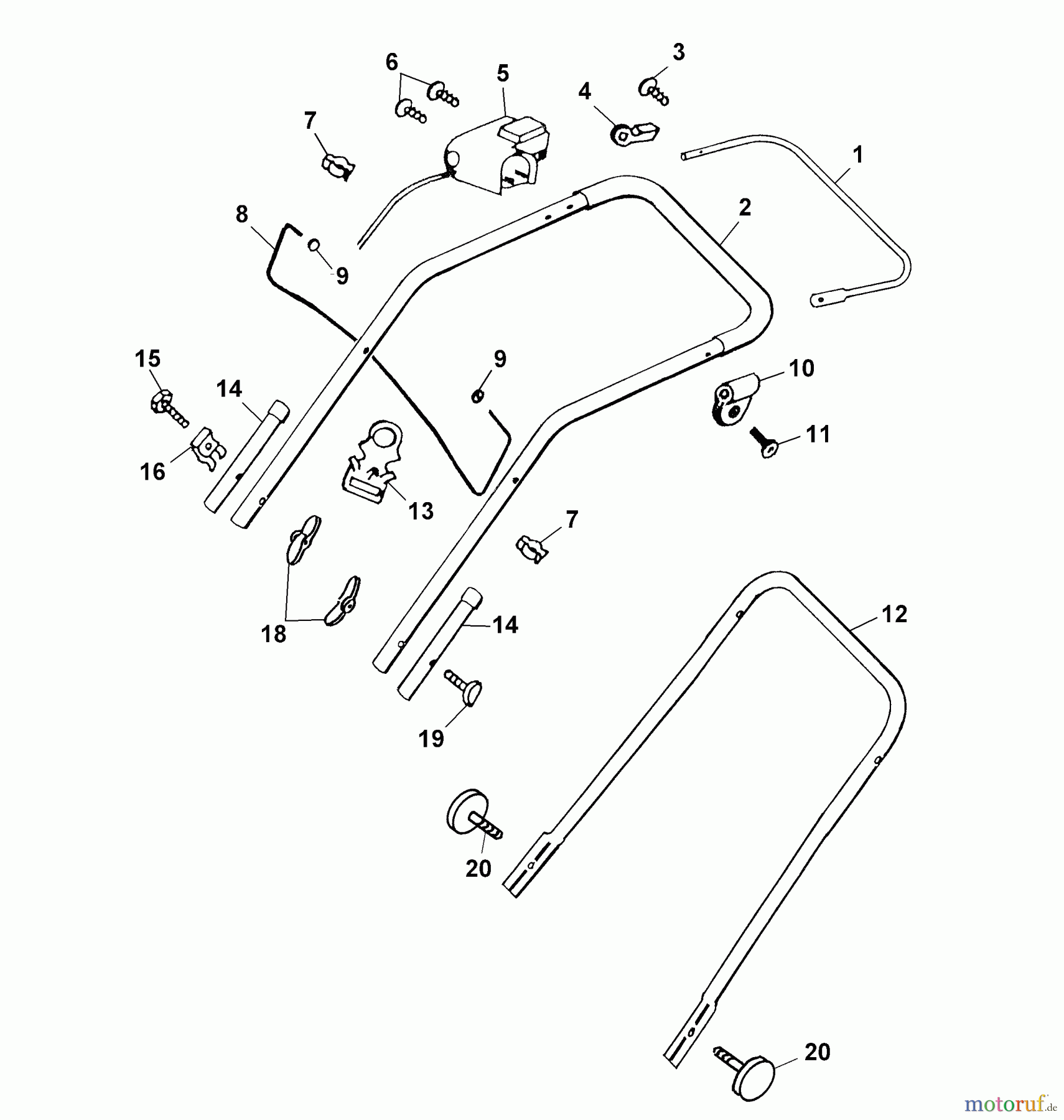  Wolf-Garten Electric mower Premio 32 E 4922003 Series G, H  (2003) Handle