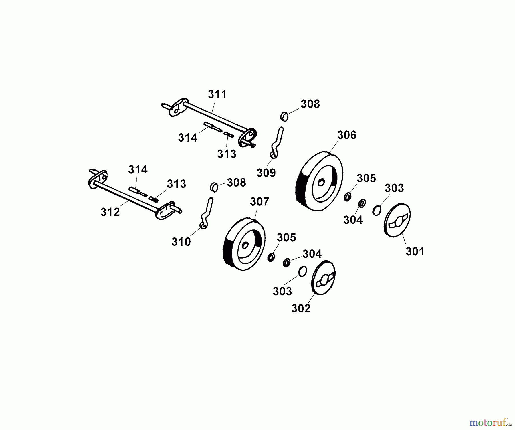  Wolf-Garten Electric mower Premio 32 E 4922000 Series E, F  (2002) Height adjustment, Wheels