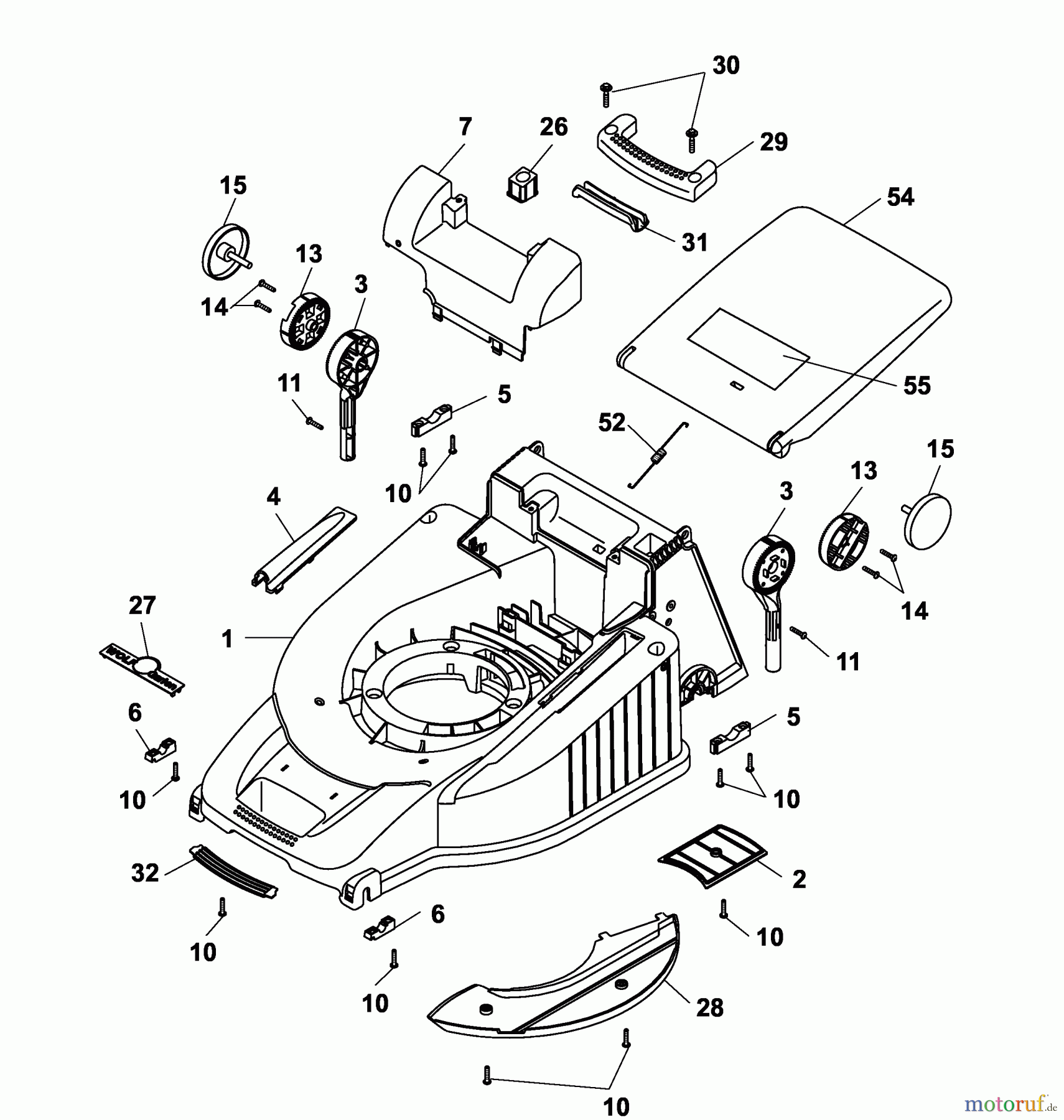  Wolf-Garten Petrol mower self propelled Premio 46 BA 4615000 Series B-D  (2003) Deck housing