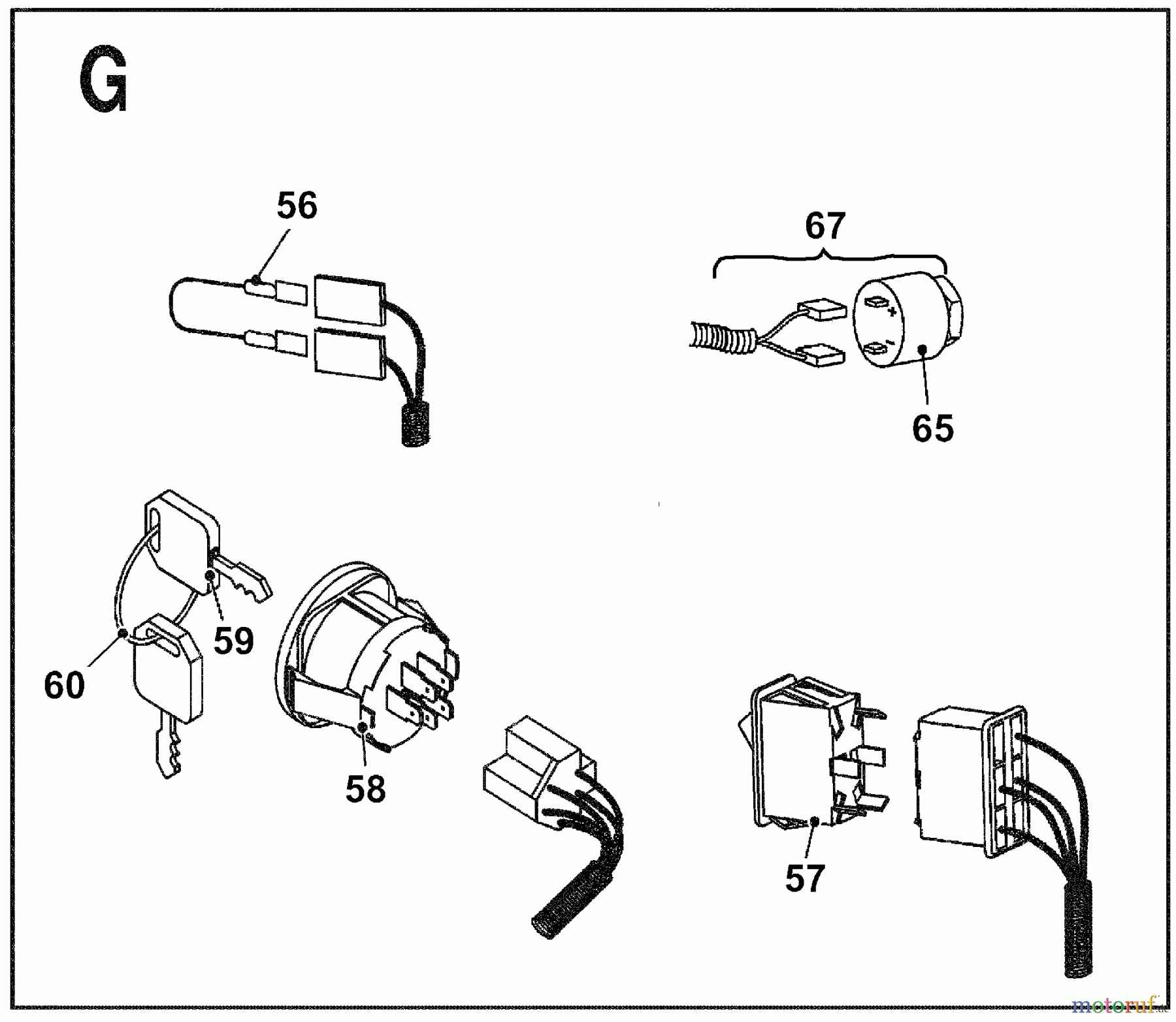  Wolf-Garten Lawn tractors Trac OHV 6 6200000 Series B  (2003) Electric parts