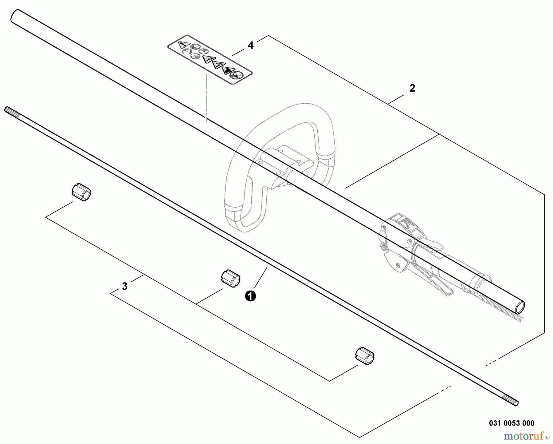  Shindaiwa Heckenscheren AHS242 - Shindaiwa Articulating Hedge Trimmer, S/N: T17811001001 - T1781199999 Driveshaft, Main Pipe