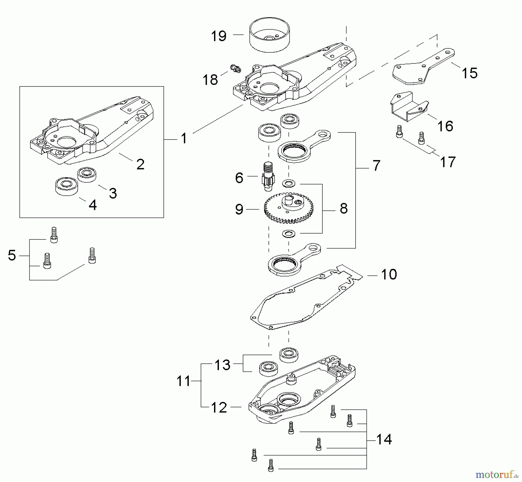  Shindaiwa Heckenscheren DH231 - Shindaiwa Hedge Trimmer, Dual-Sided, S/N: T09111001001 - T09111999999 Gear Case