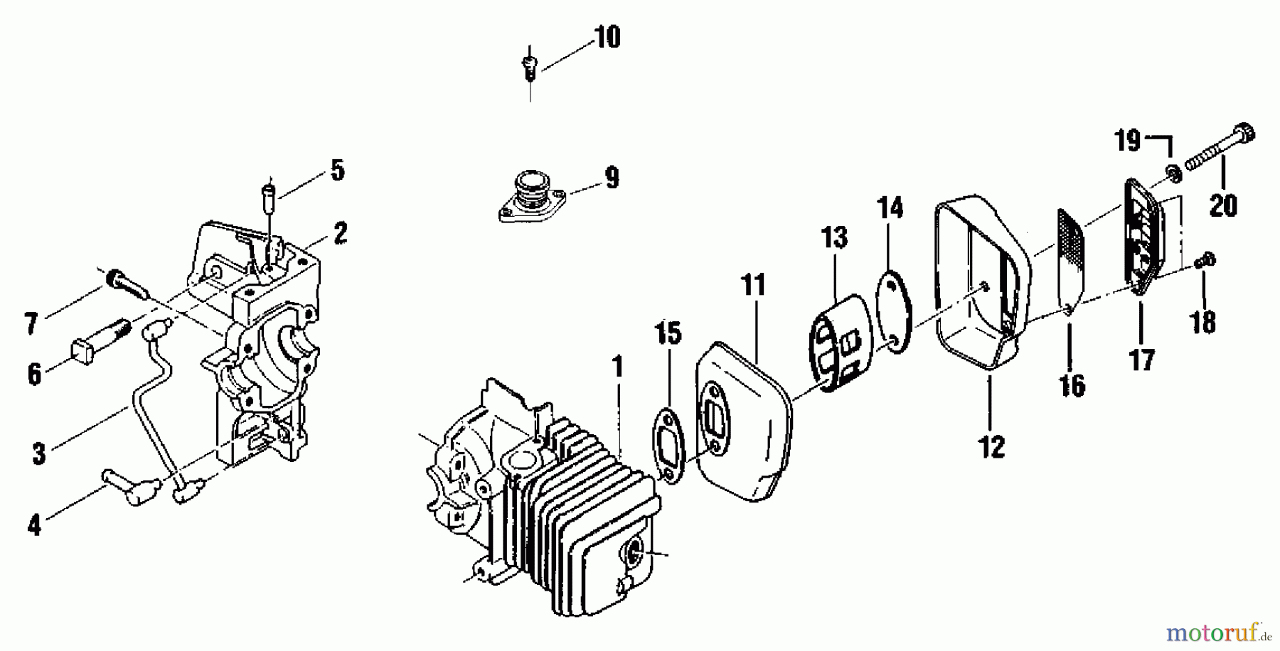  Shindaiwa Sägen, Motorsägen 345 - Shindaiwa Chainsaw Crankcase, Cylinder, Muffler